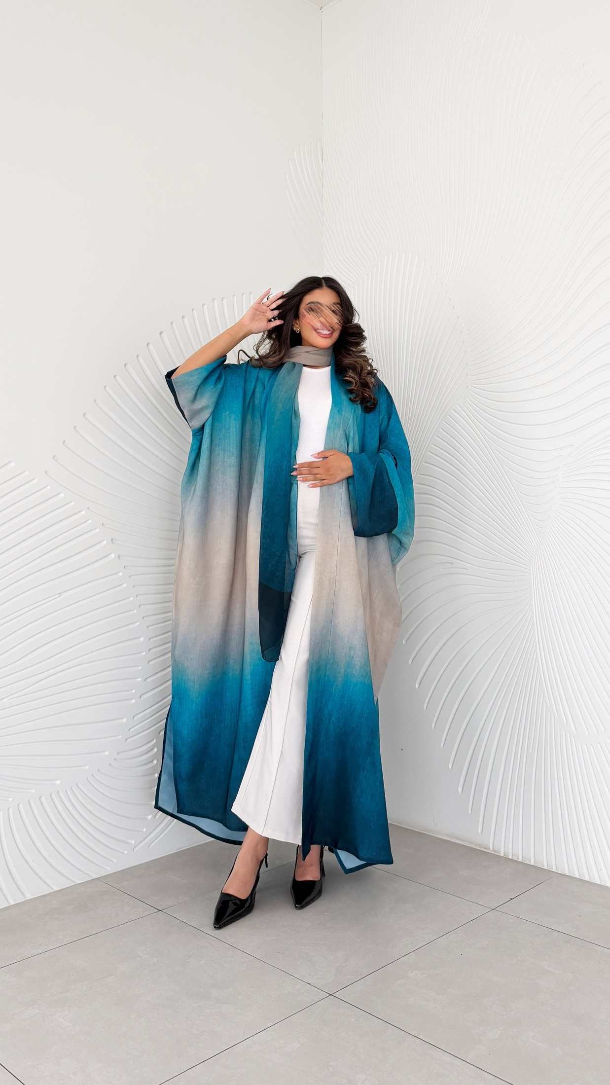 MWT1196 - عباية امبرية اخضر |Green ombre abaya