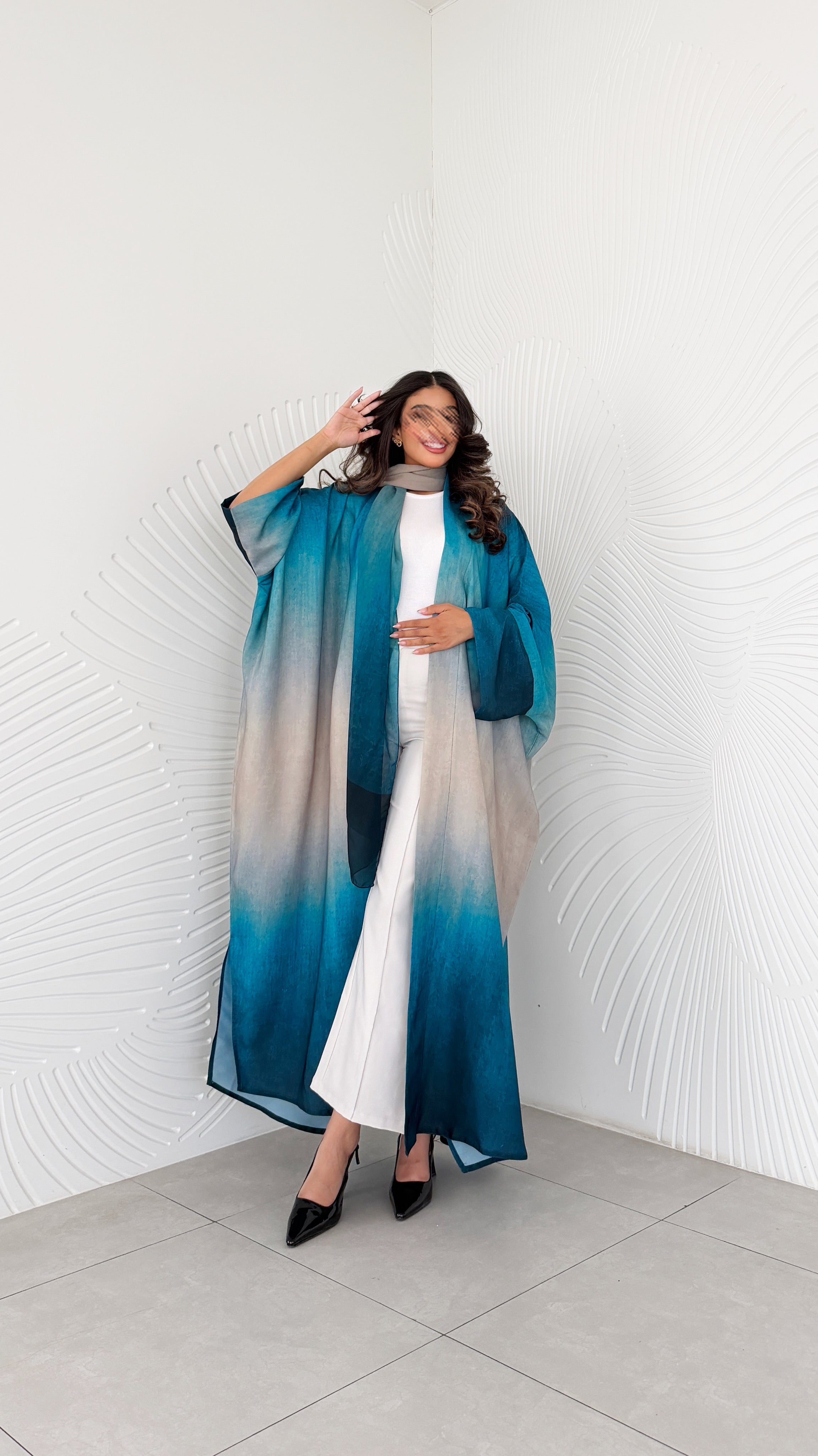 MWT1196 - عباية امبرية اخضر |Green ombre abaya
