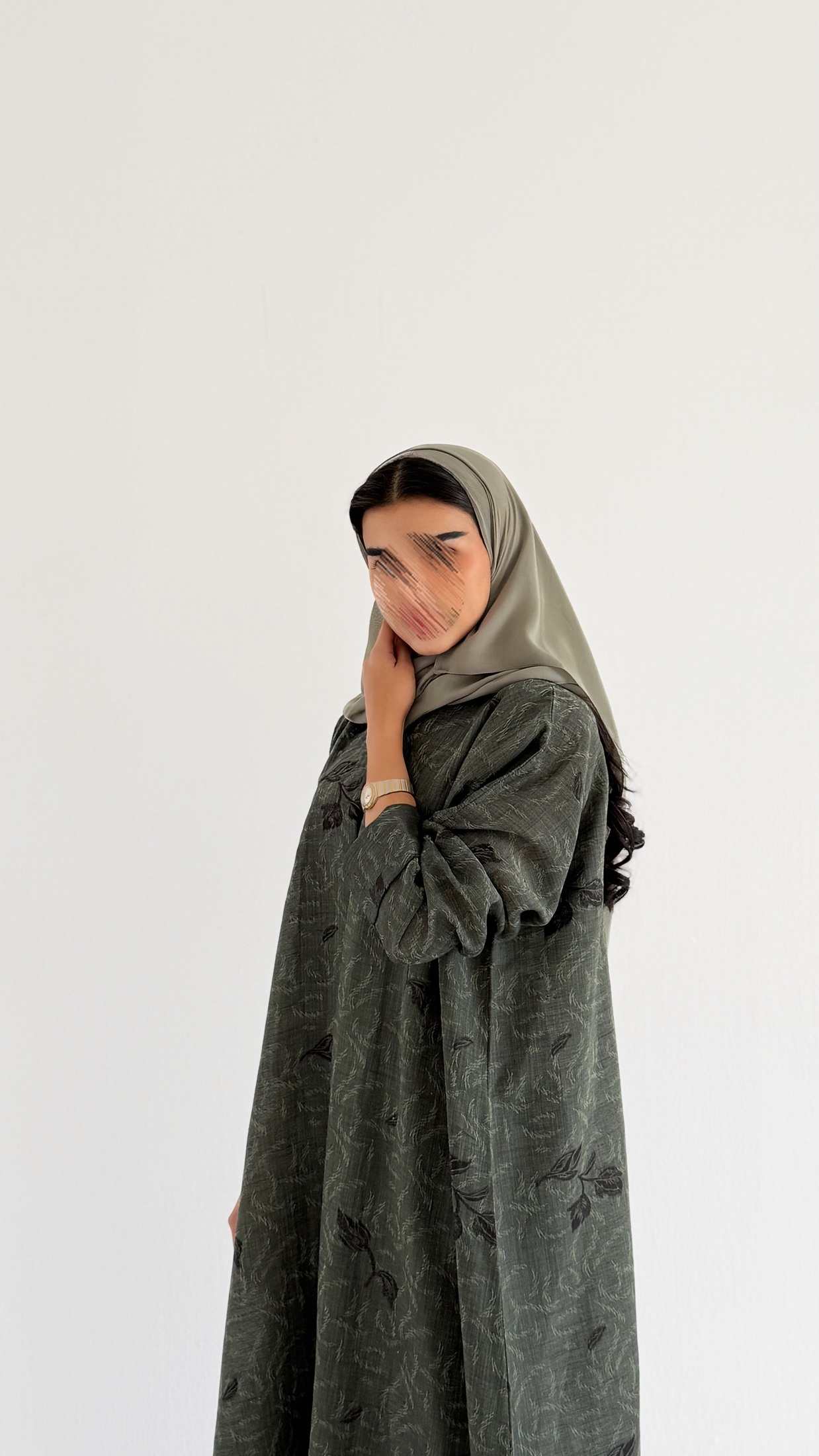 MWT1006 - عباية لنن مطرزة |Embroidered linen abaya - Aya