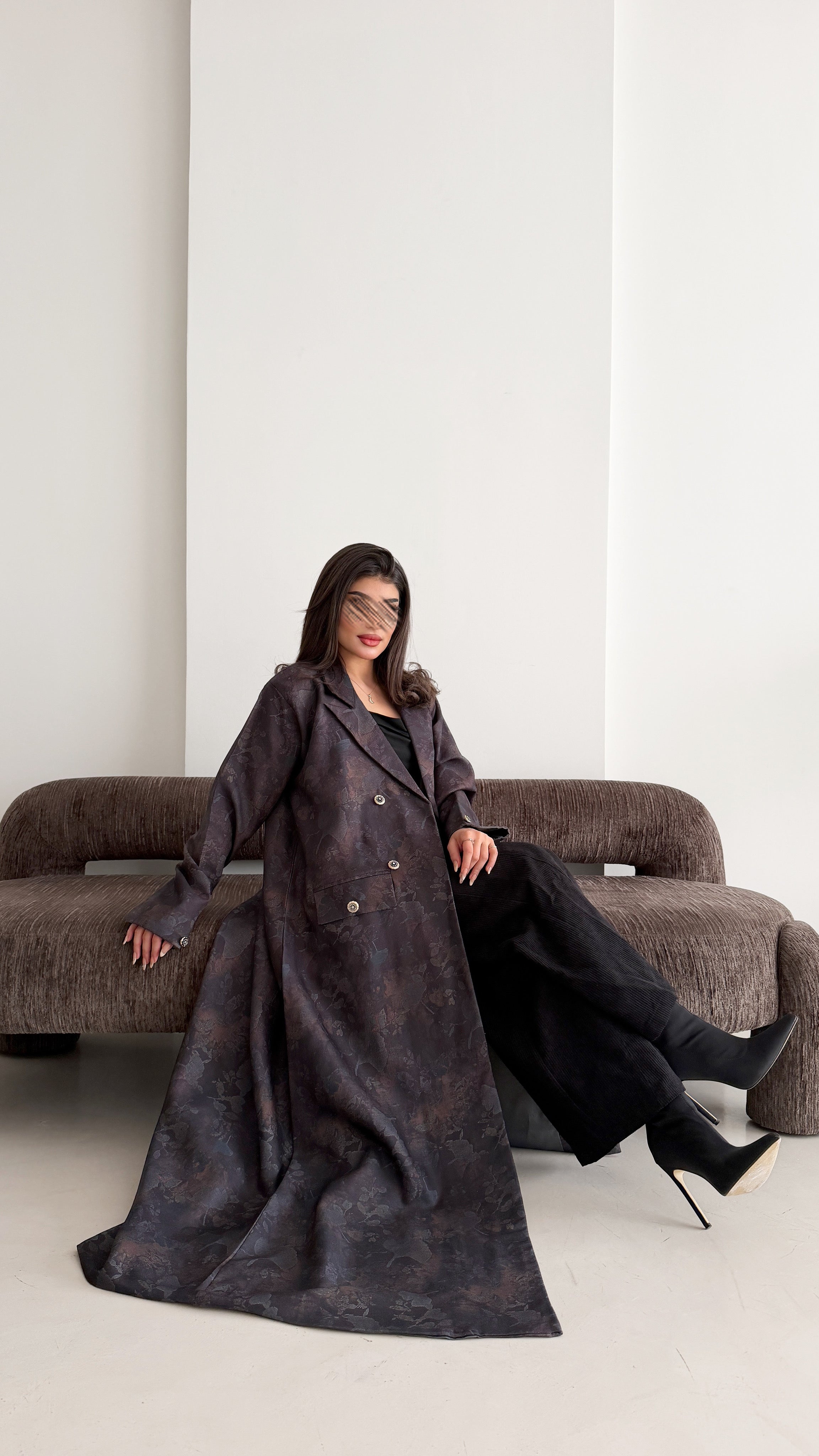 MWT1036 -  عباية بليزر طباعة - Aya