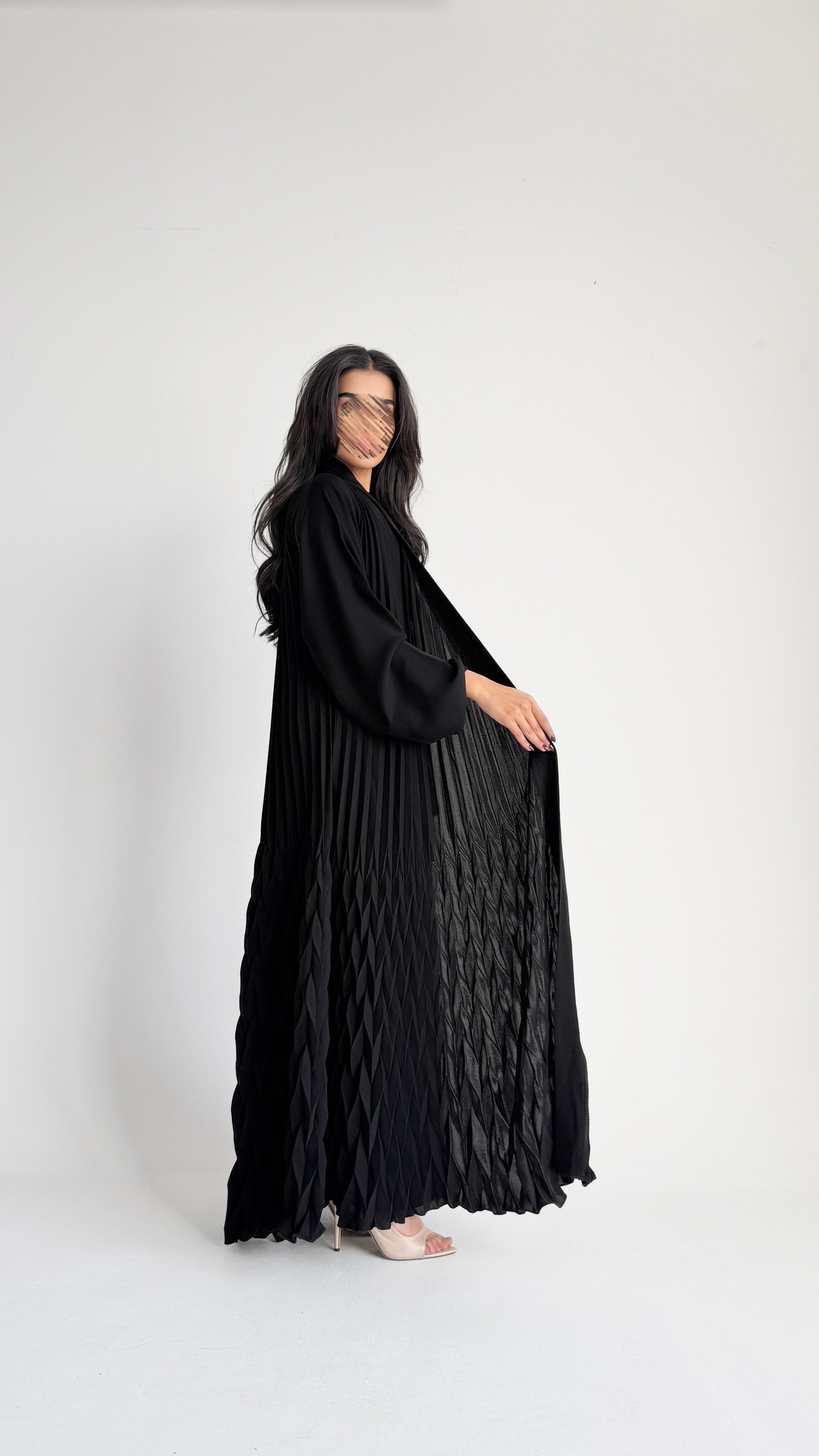 MW2068 - عباية كلوش  بتقنية ثري دي - Aya