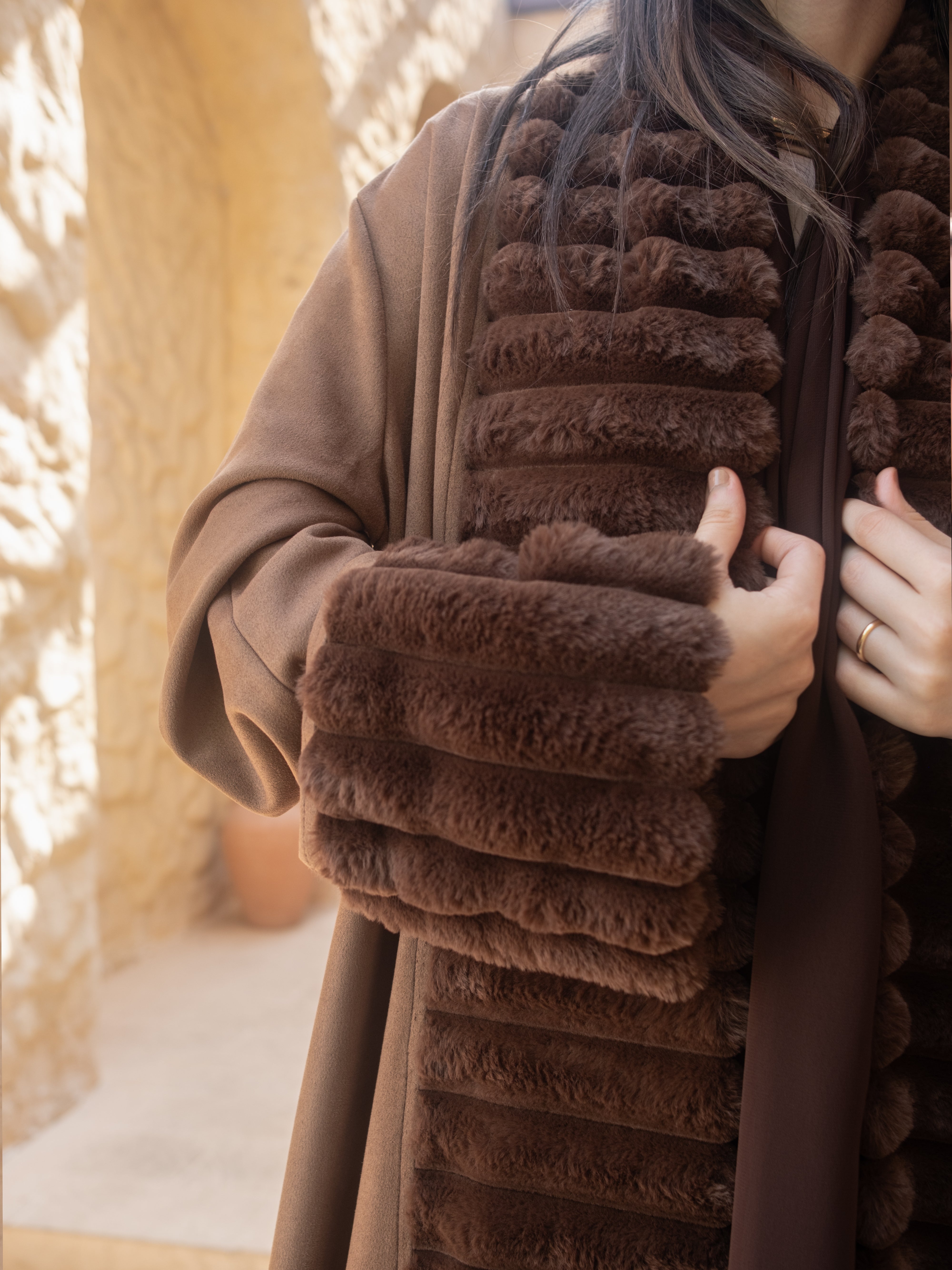 MW645 - Light Crepe Standing with Jacquard Half-Cloche