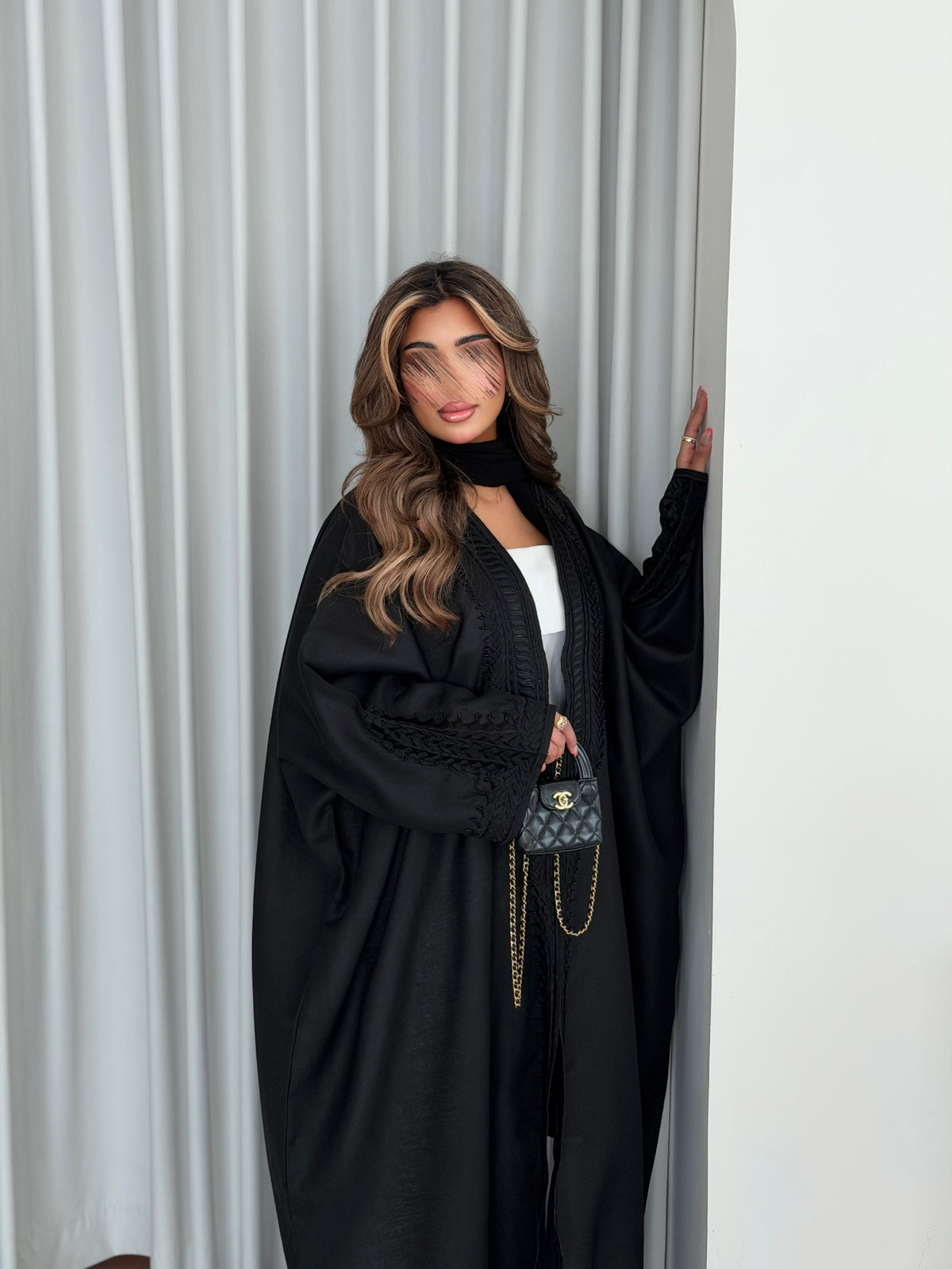 MWT4046 - عبايه لنن مطرزة - Aya