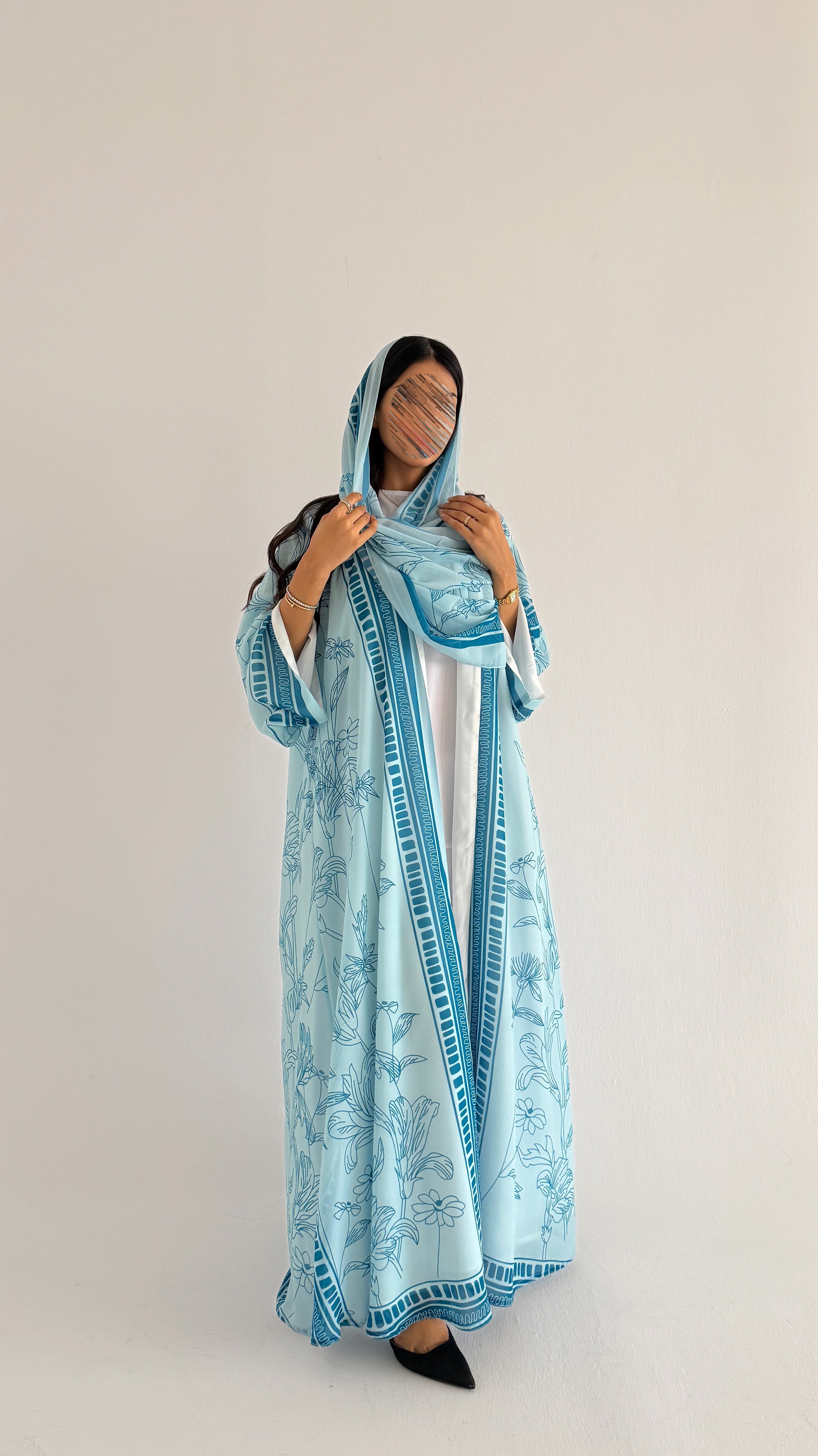 MWT2064 - عباية طباعة صيفية  |  Summer printed abaya - Aya