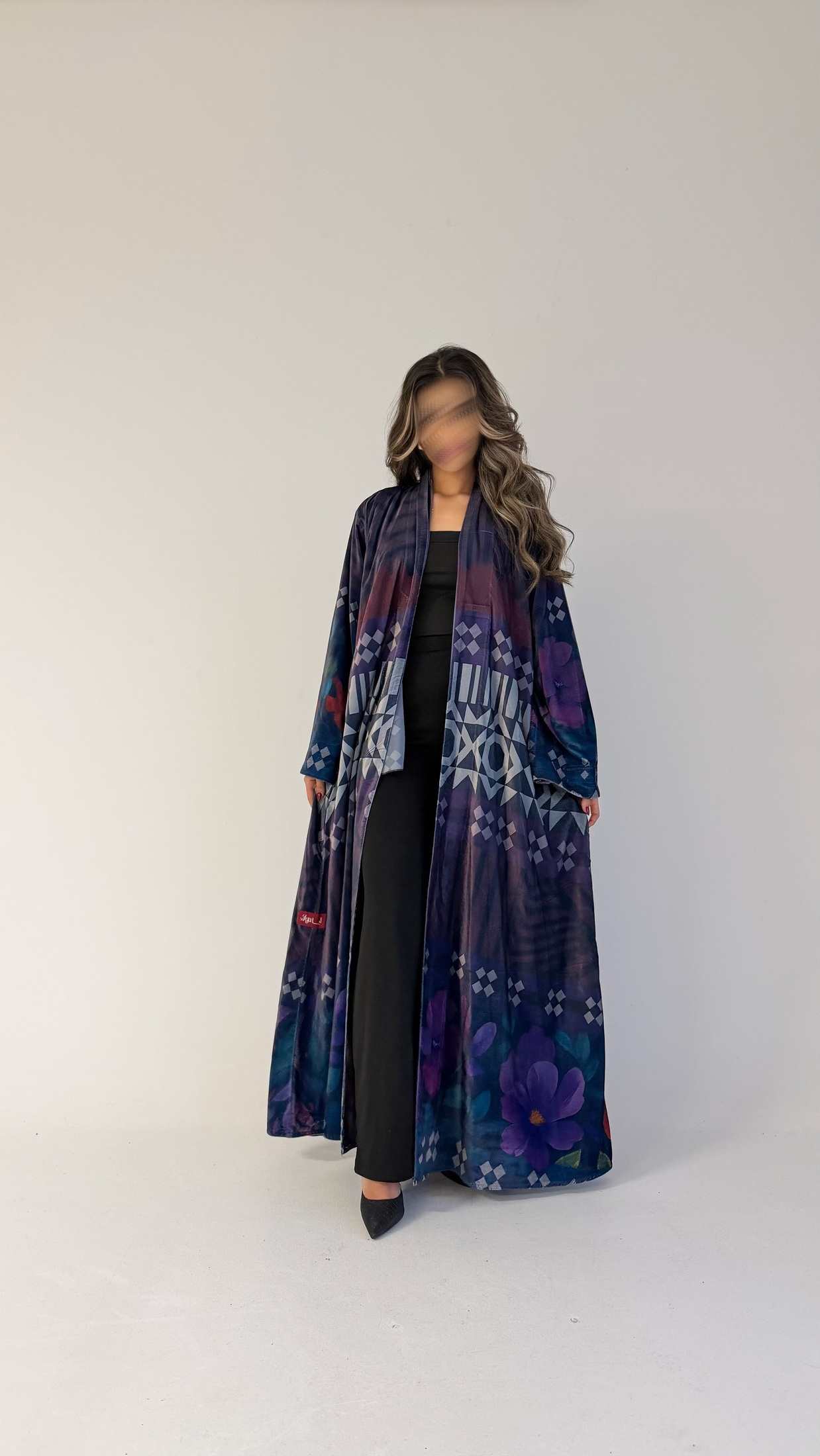 MWT623- عباية مخمل طباعة - Aya