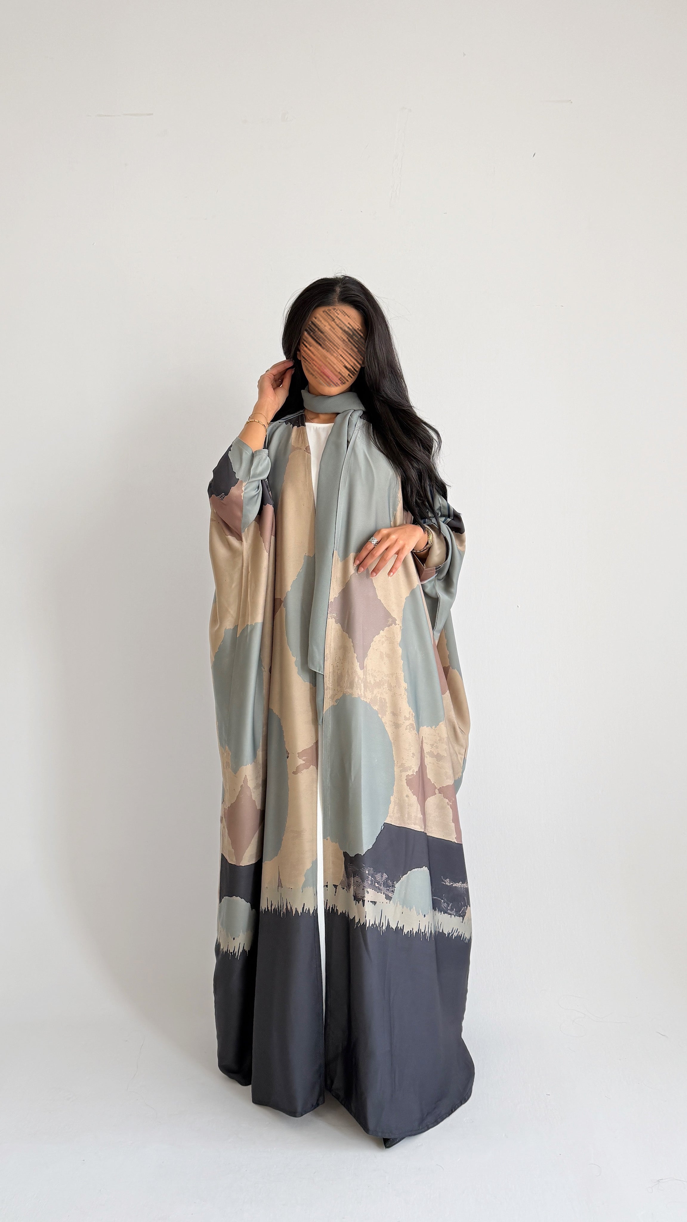 MWT2154 - عباية طباعة صيفية | Summer printed abaya