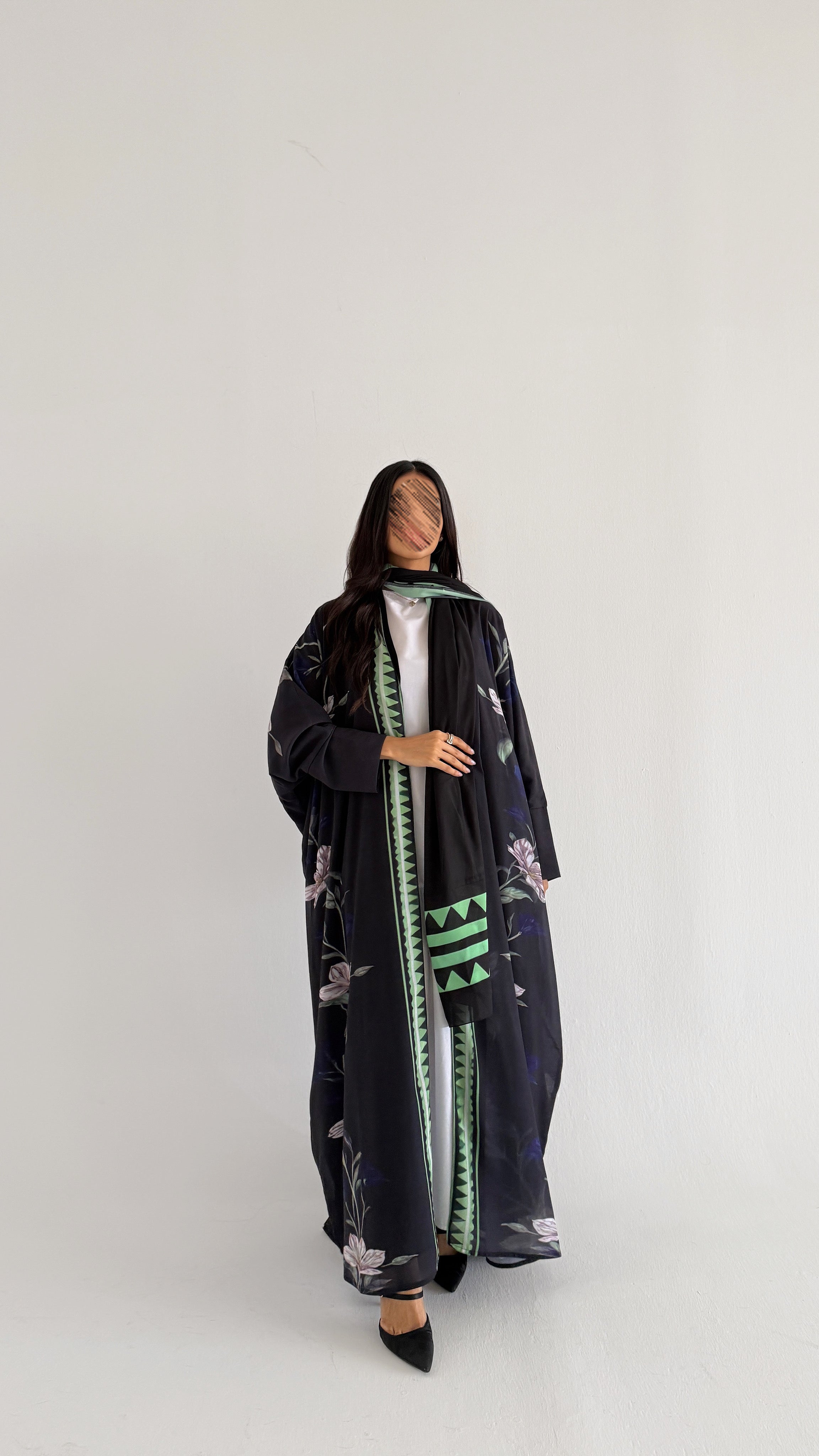 MWT2063 - عباية طباعة صيفية  |  Summer printed abaya - Aya