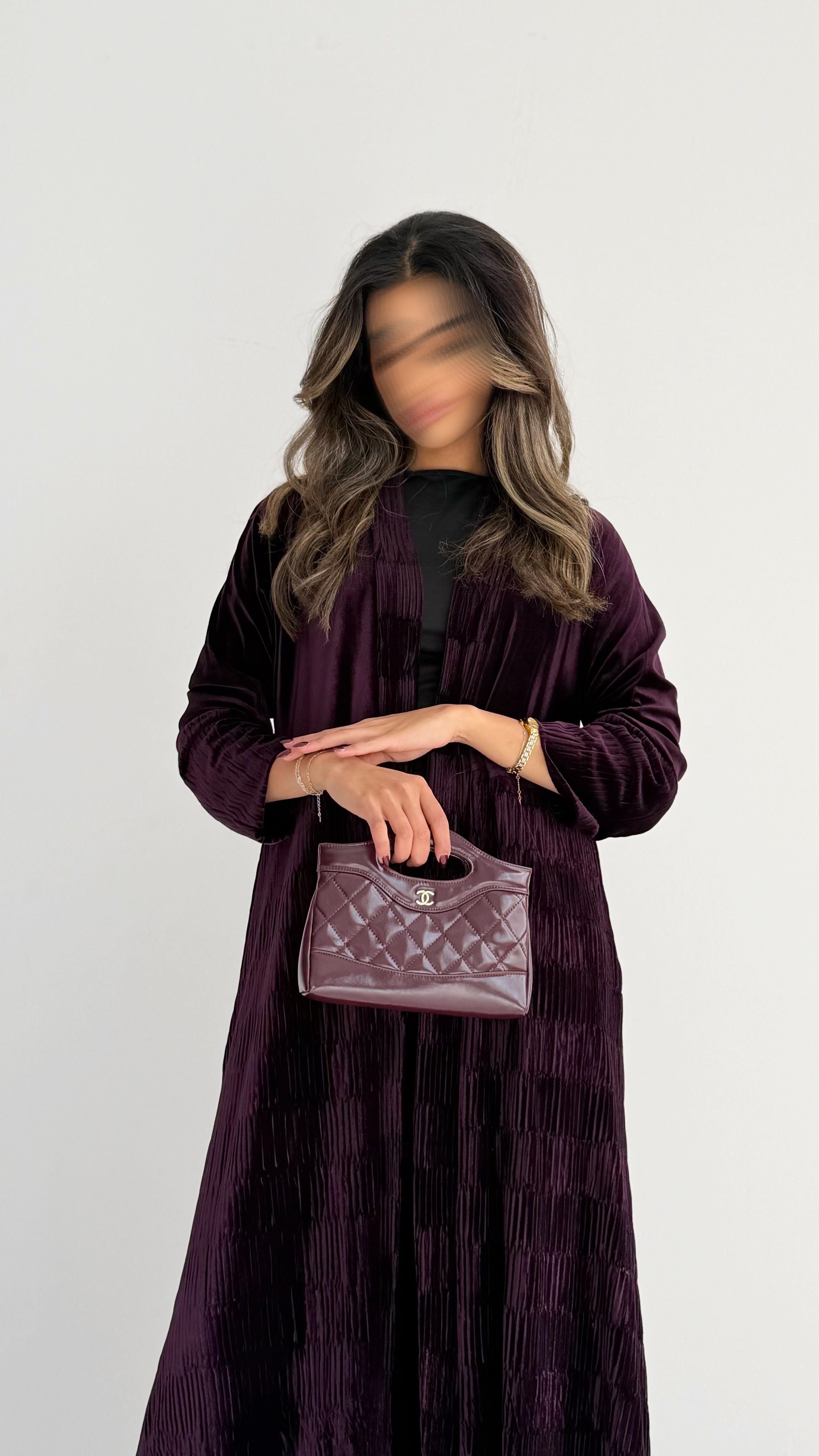 MW645 - Light Crepe Standing with Jacquard Half-Cloche