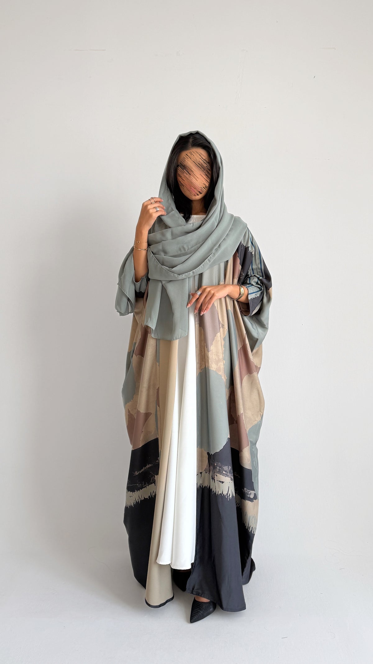 MWT2154 - عباية طباعة صيفية | Summer printed abaya