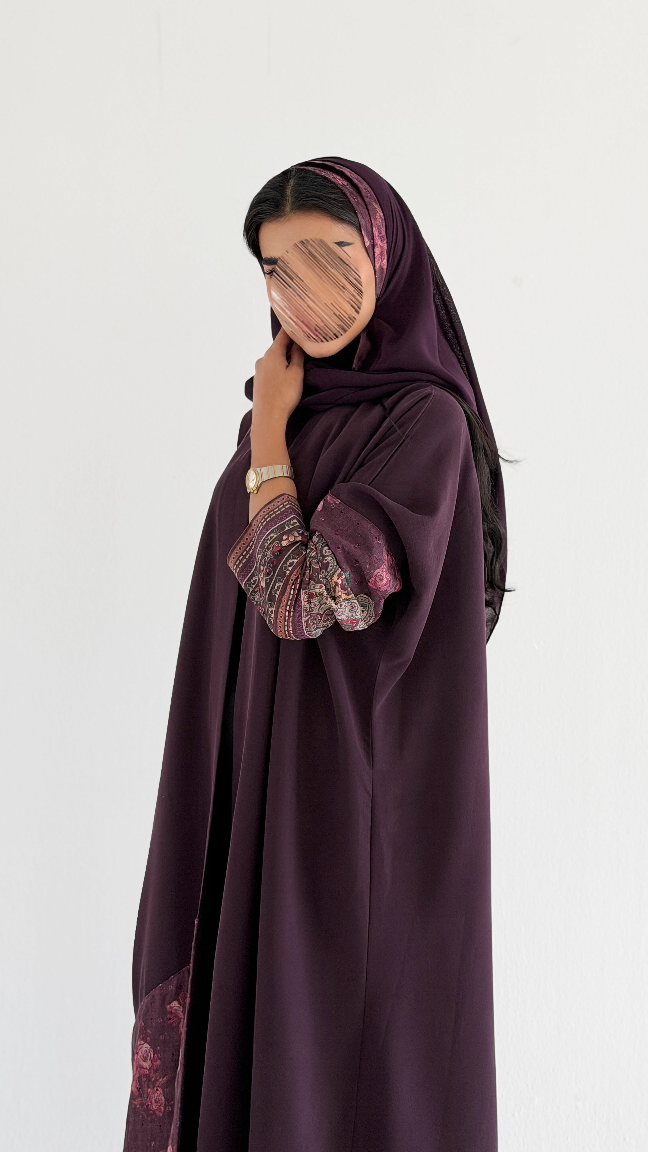 MWT1027 - عبايه بتدخيله ركامة هندي - Aya