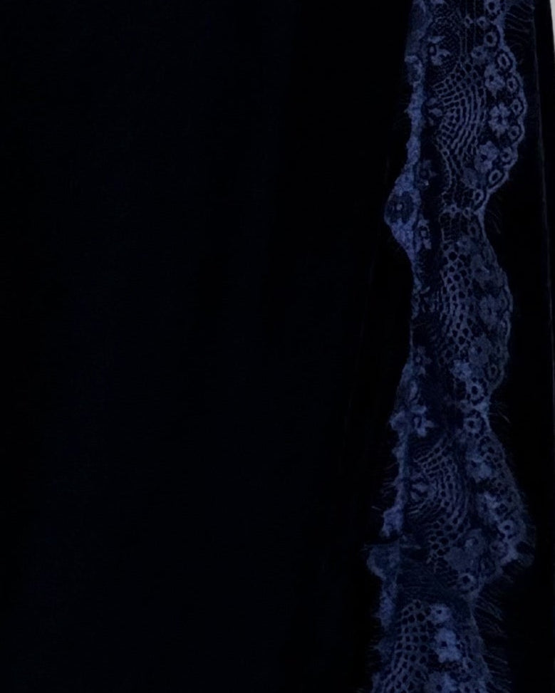 MWJ027 - جلابية كحلي و دانتيل كحلي - Aya