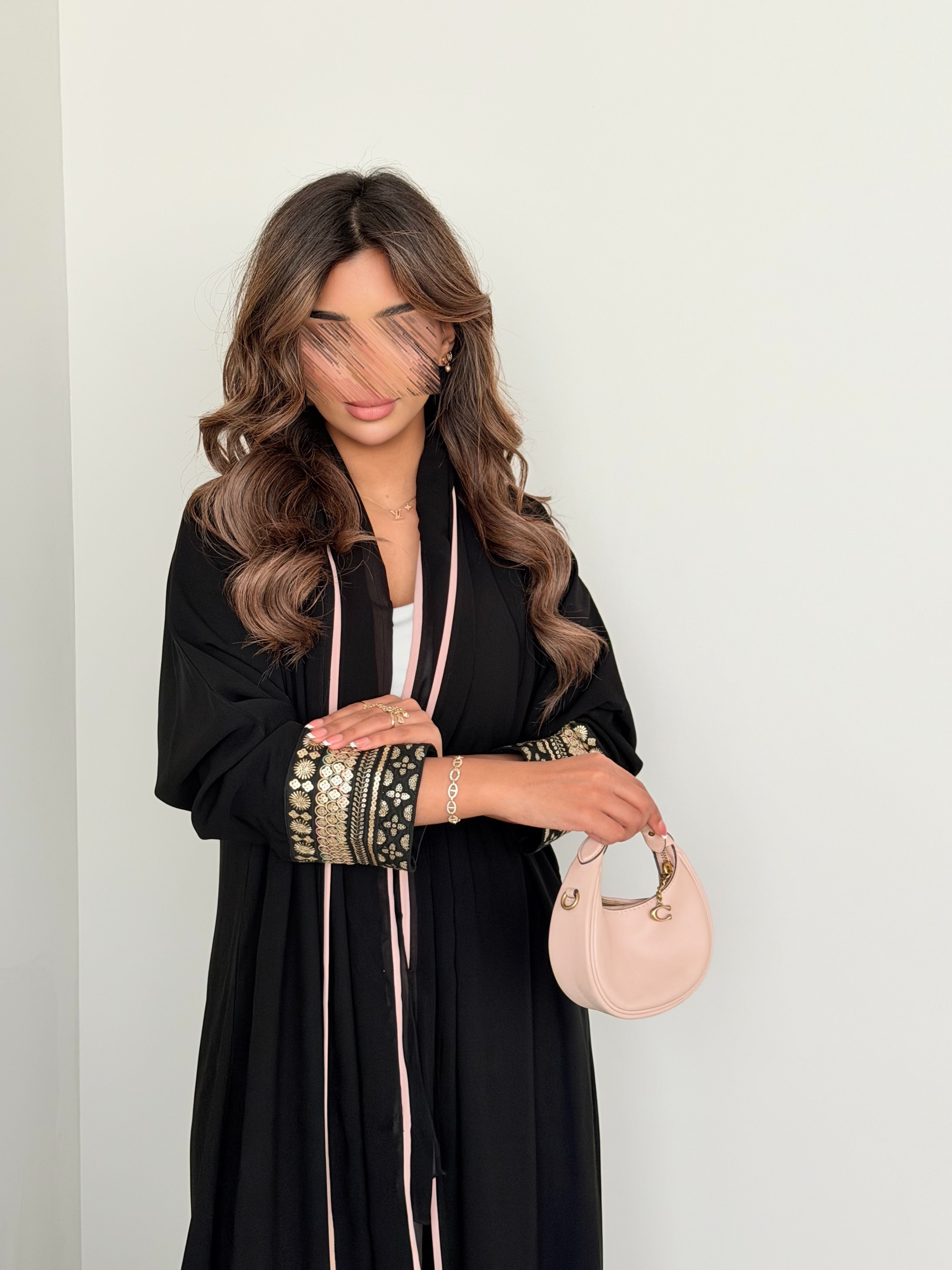 MWT789 - عباية كريب مع تدخيلة رمضانية - Aya