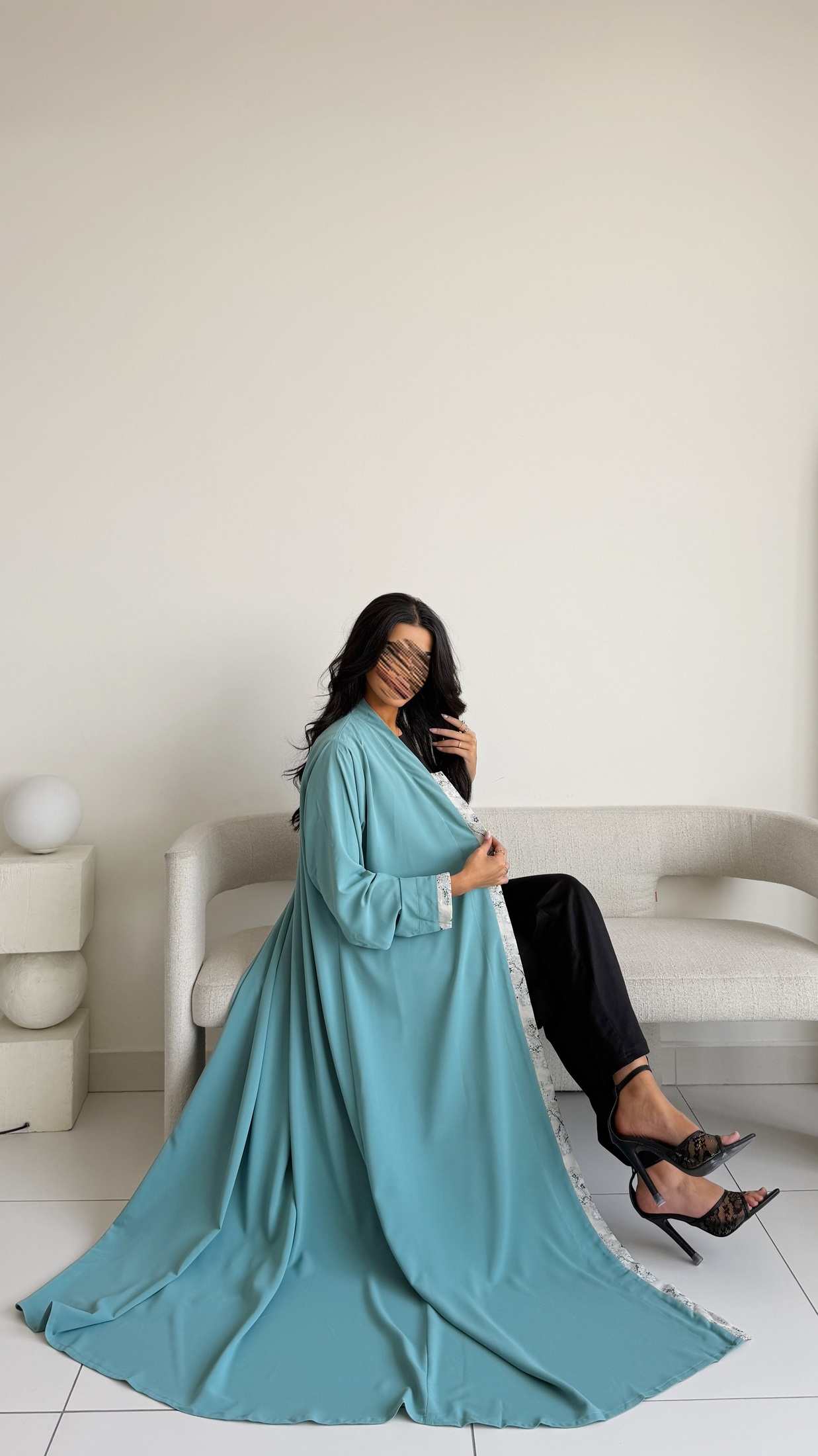 MWT1229 - عبايه بتدخيله لينن تطريز - Aya
