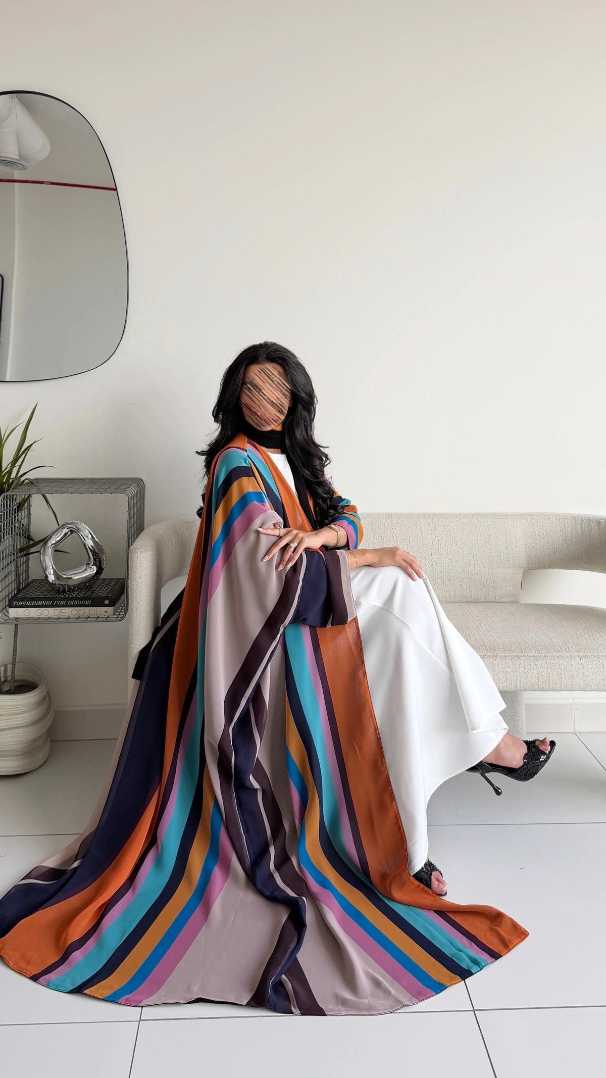 MWT1225 - Summer Printed Abaya |  عباية دبل فيس صيفية طباعة