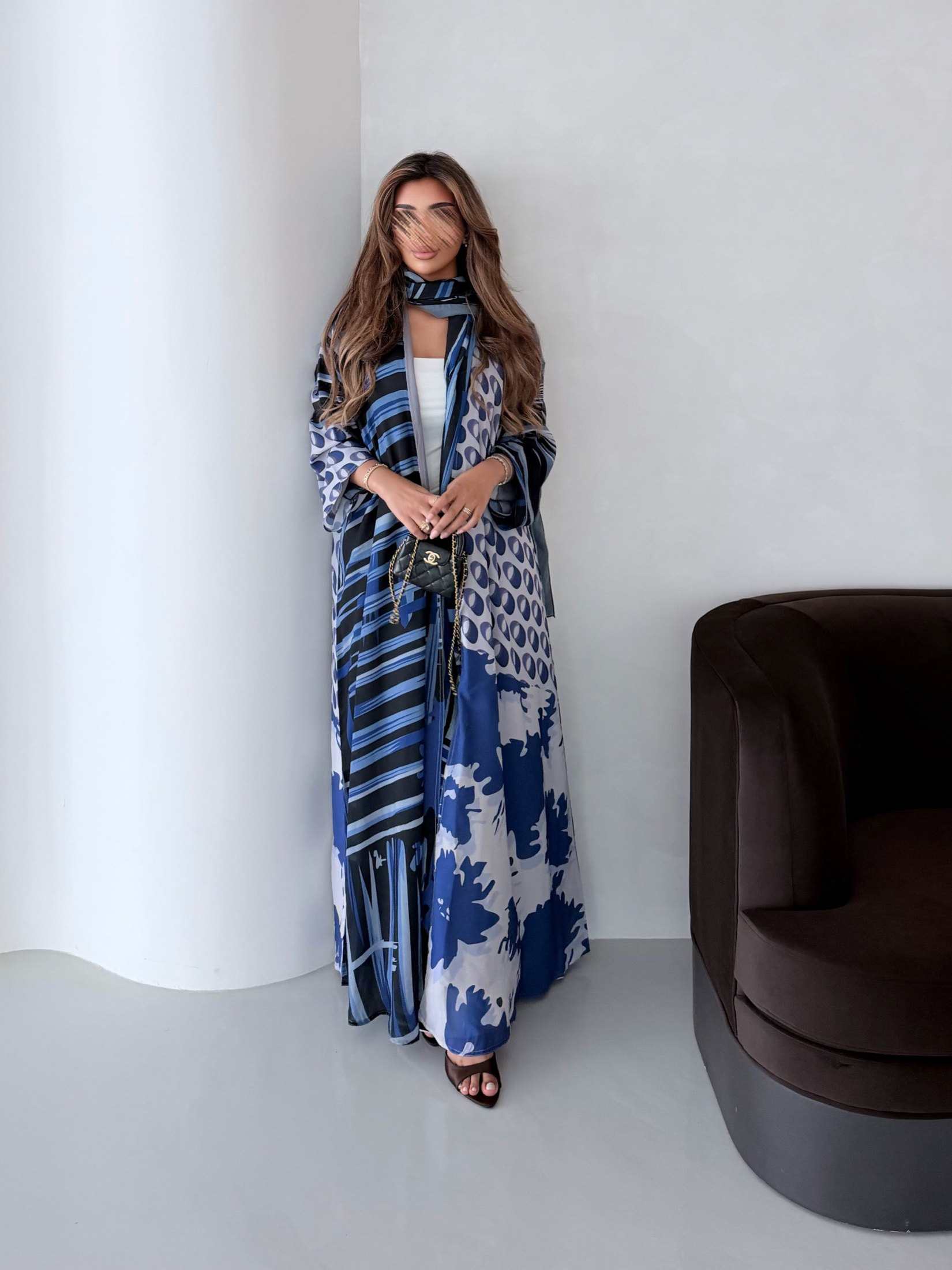 MWT1174 - عباية طباعة صيفية  |  Summer printed abaya - Aya