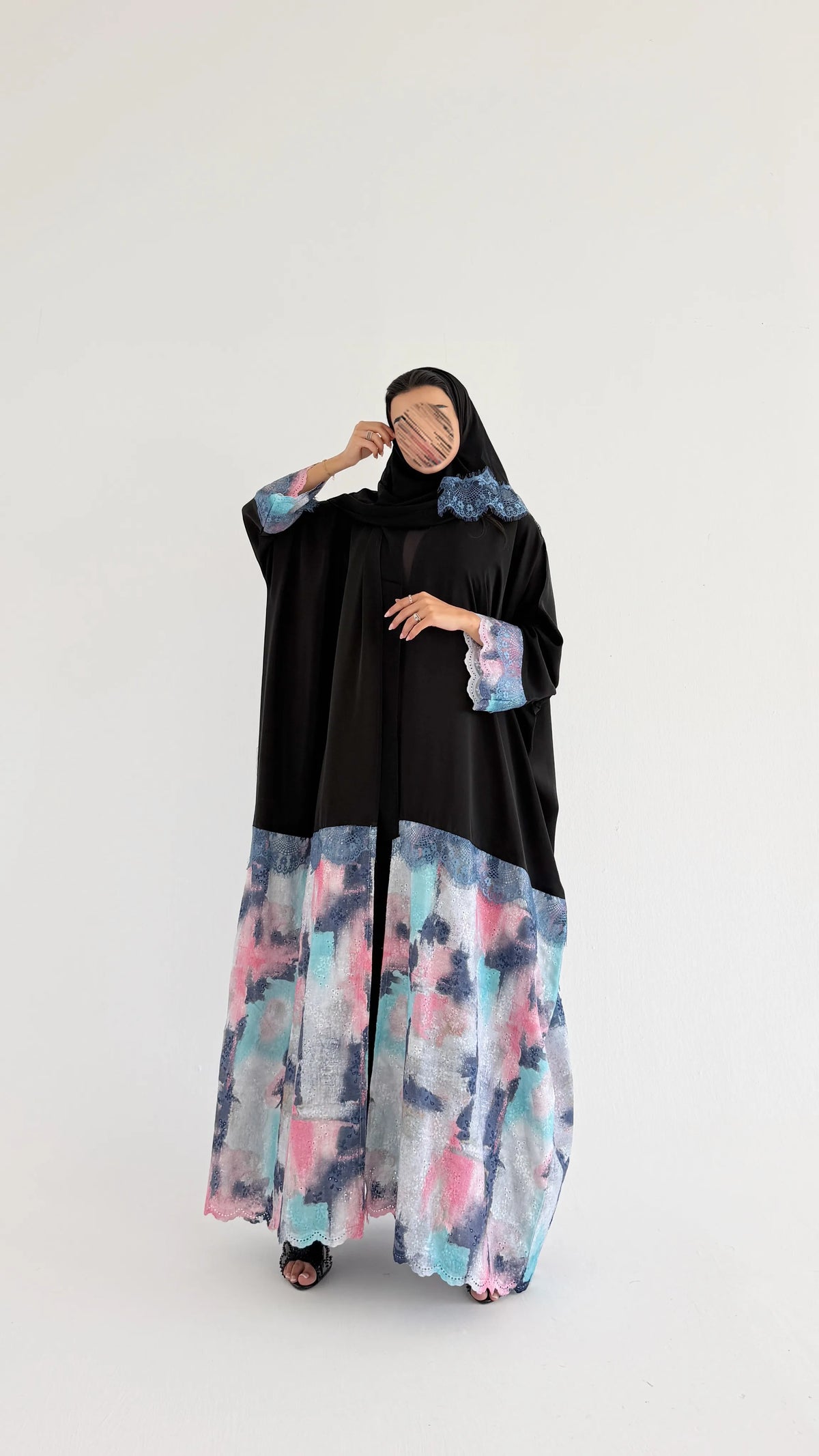MWT1272 - عباية بتدخيلة ركامة وكلفة - Aya