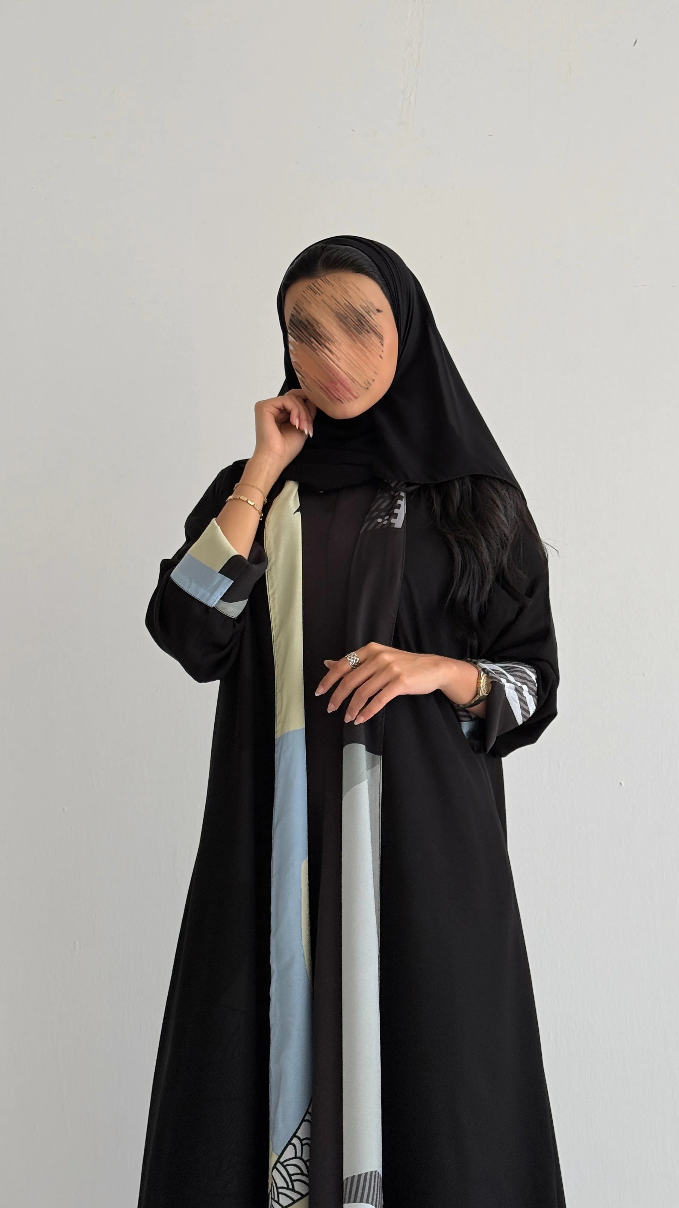 MW436 - عباية طباعة دبل فيس - Aya