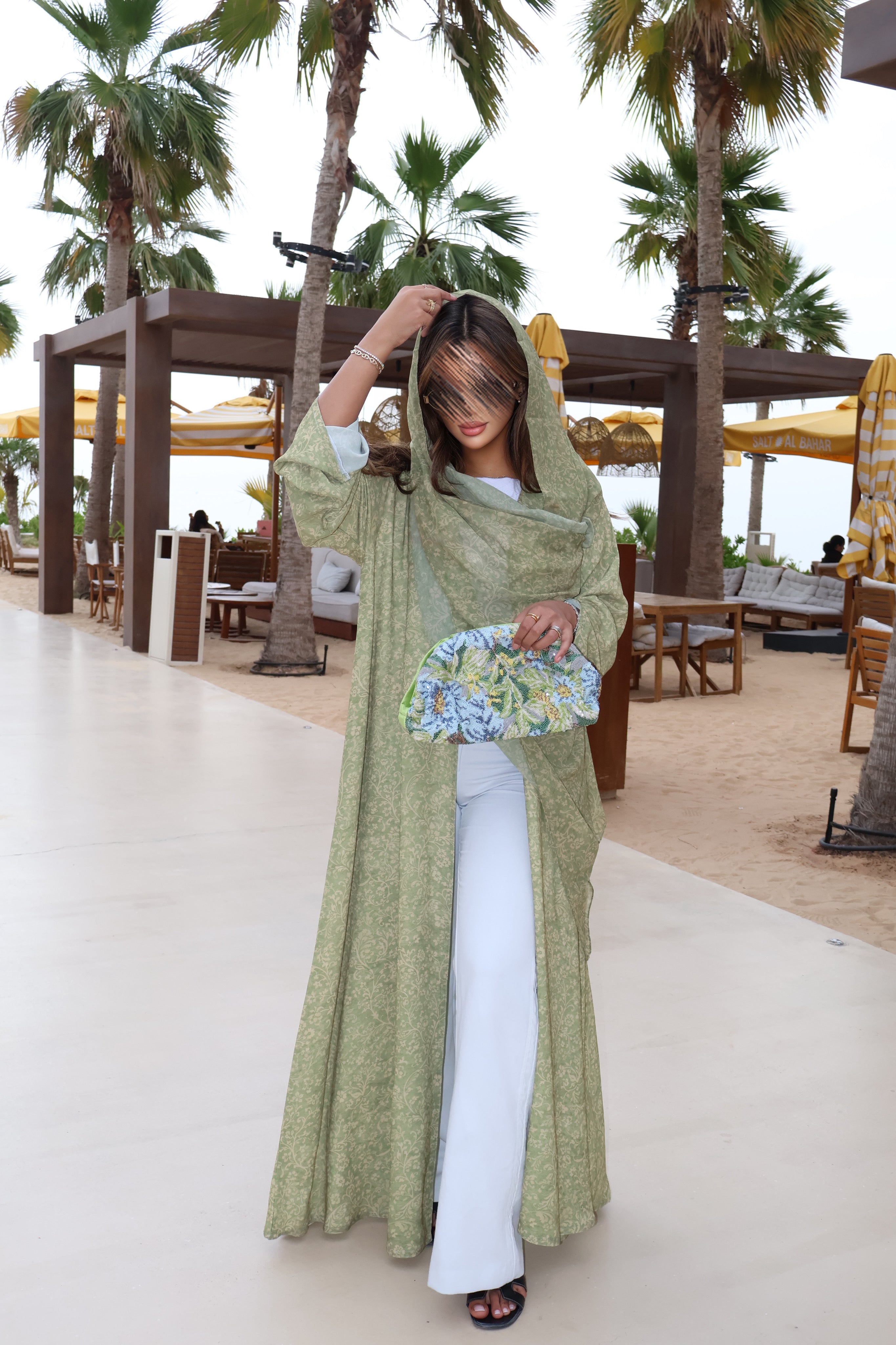 MWT5082 - قماش جورجيت ميلانو طباعه اخضر مشجر - Aya