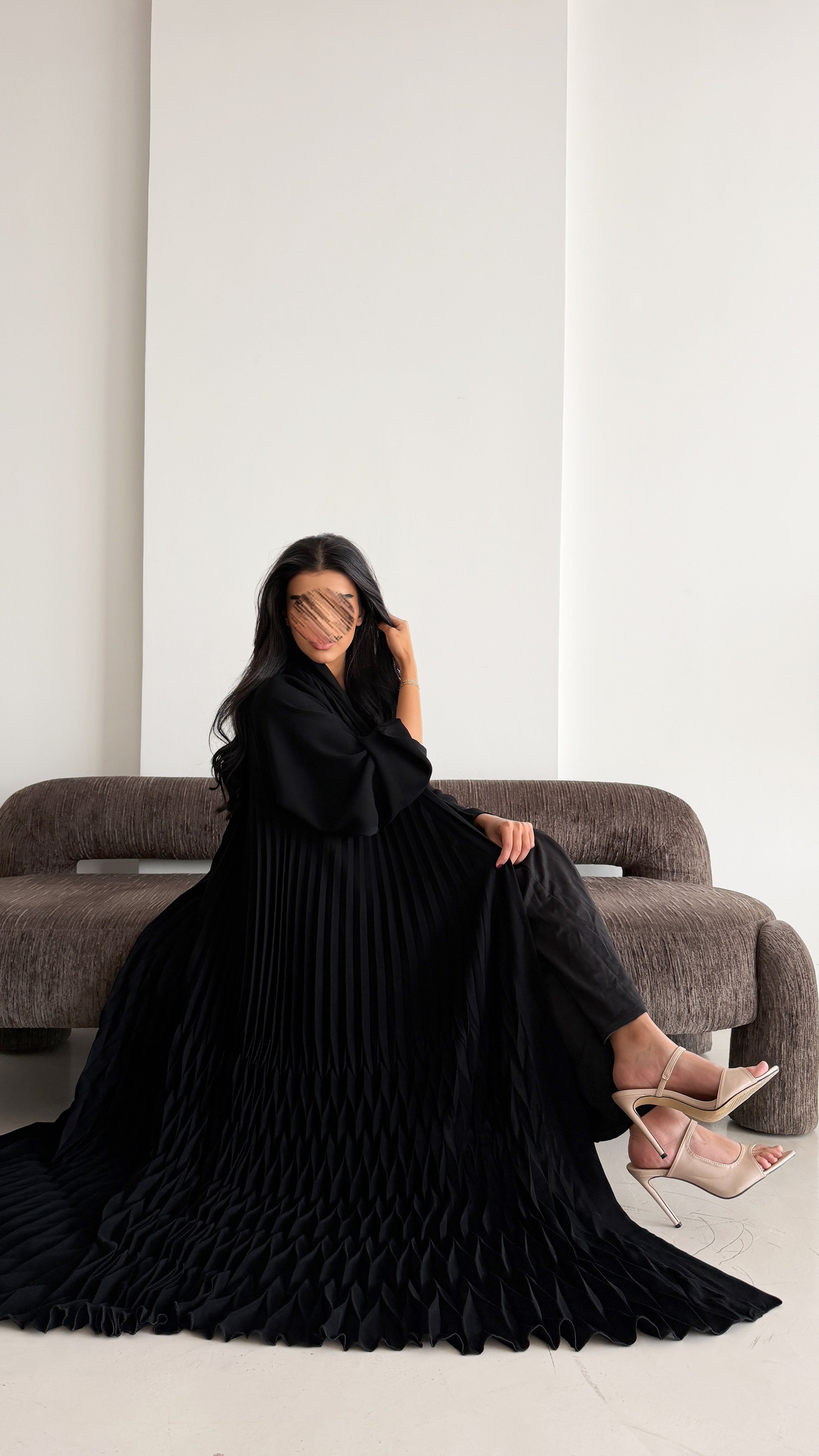 MW2068 - عباية كلوش  بتقنية ثري دي - Aya