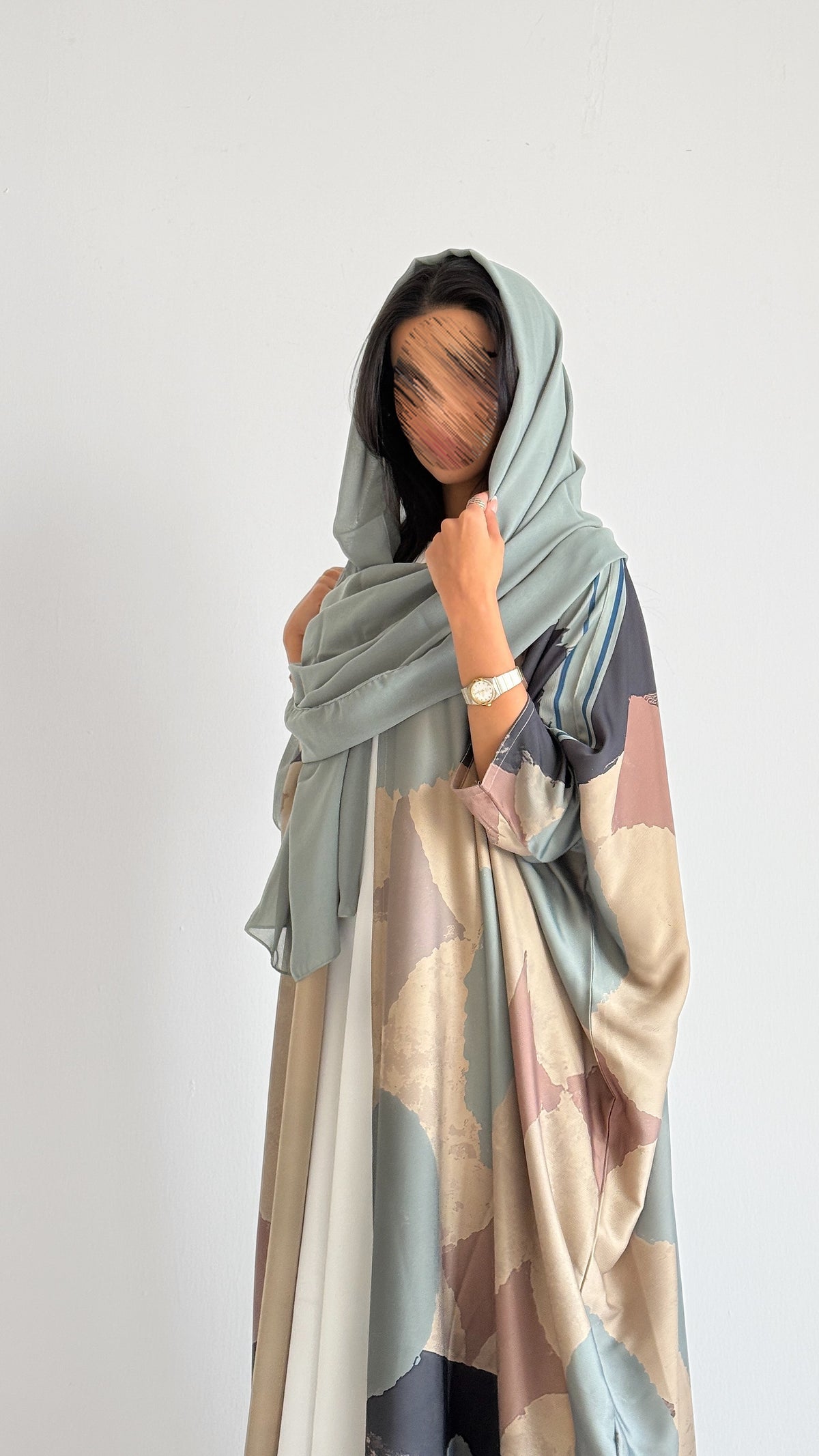 MWT2154 - عباية طباعة صيفية | Summer printed abaya