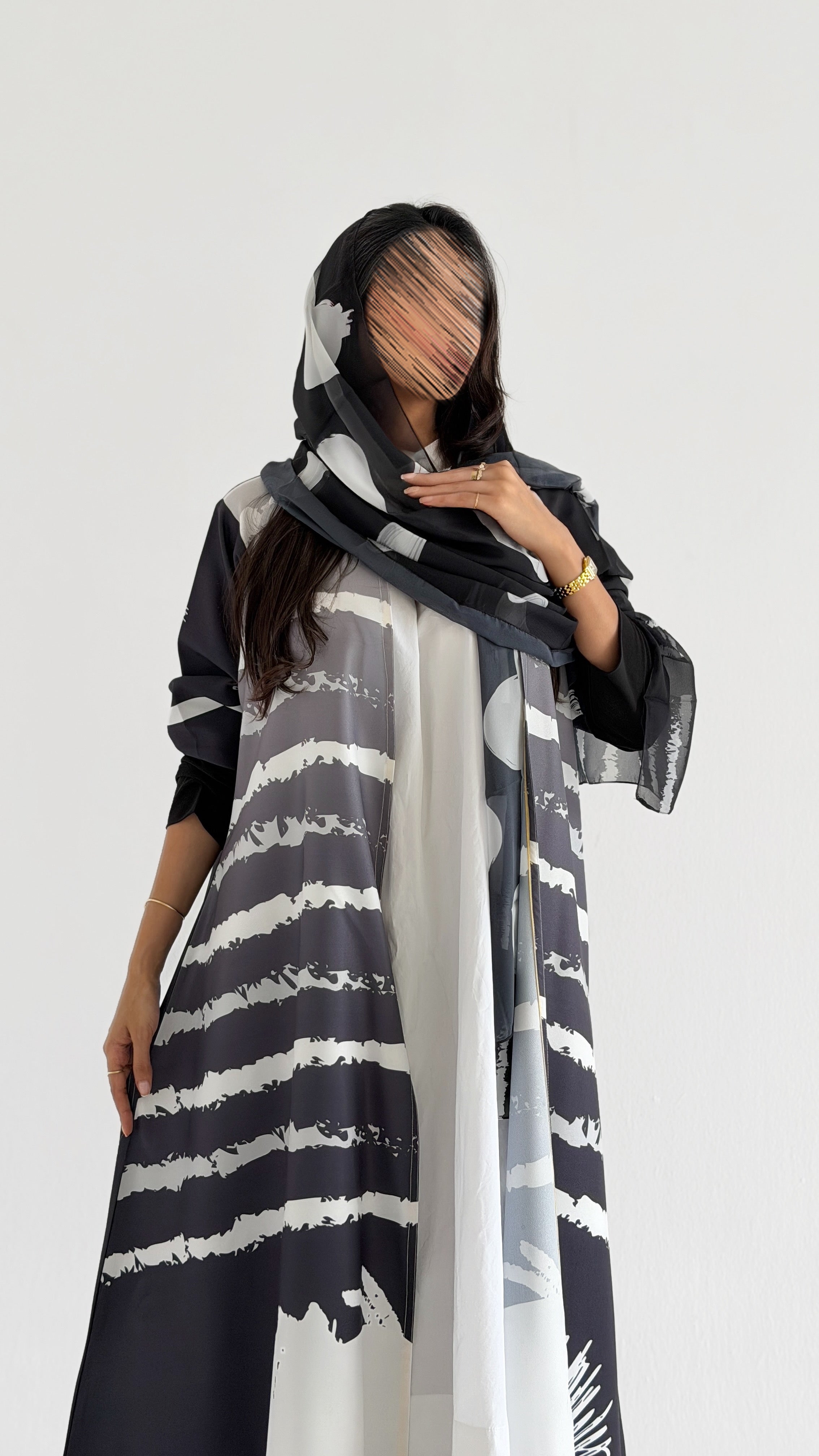 MWT1158 - عباية طباعة | Printed Abaya - Aya