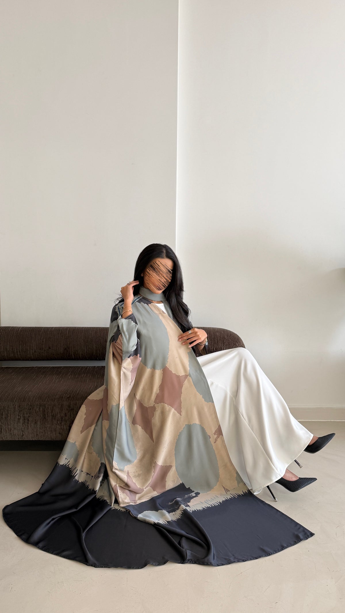 MWT2154 - عباية طباعة صيفية | Summer printed abaya
