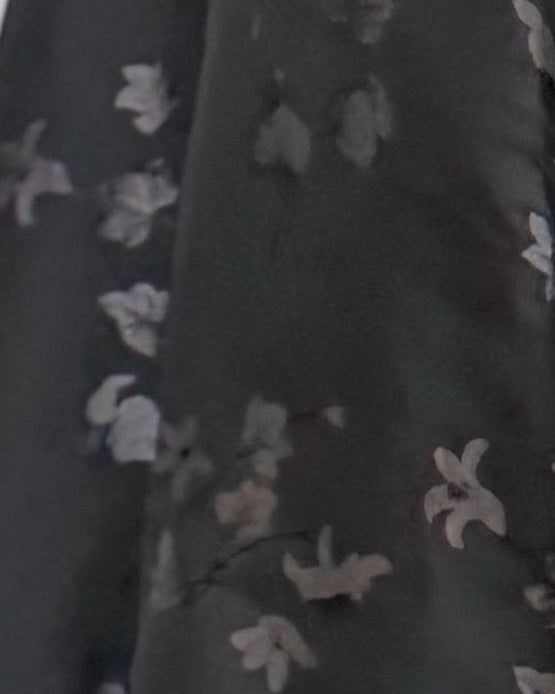 MWT5038 - قماش اسود كريب مع قماش تفته قصة كلوش - Aya