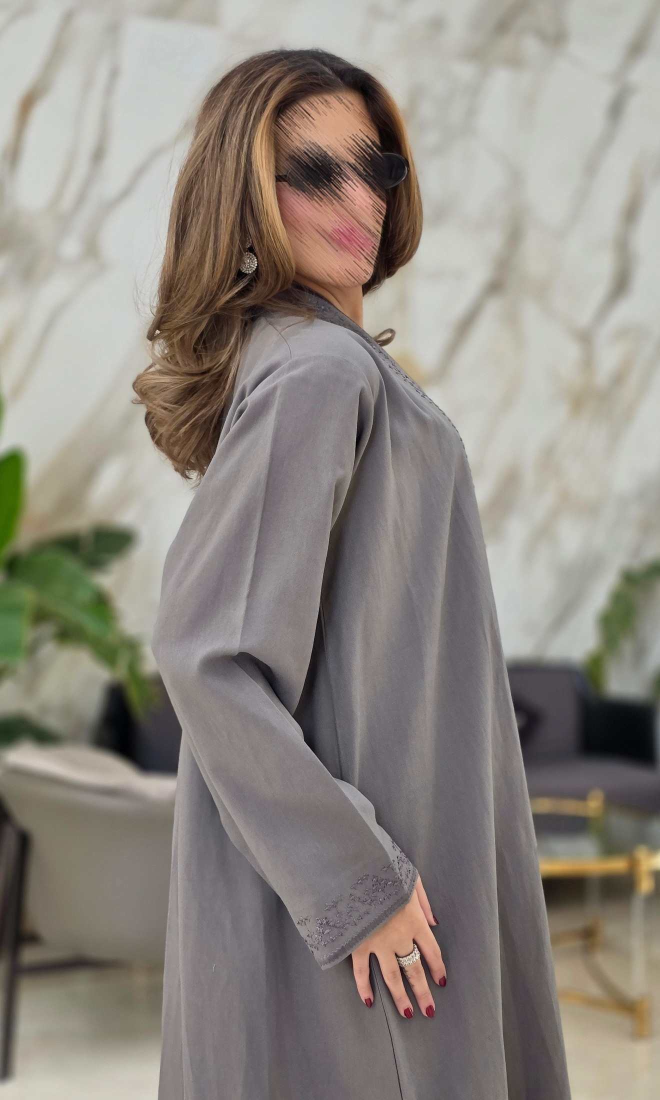 MWT664 - عباية تطريز اخضر - Aya