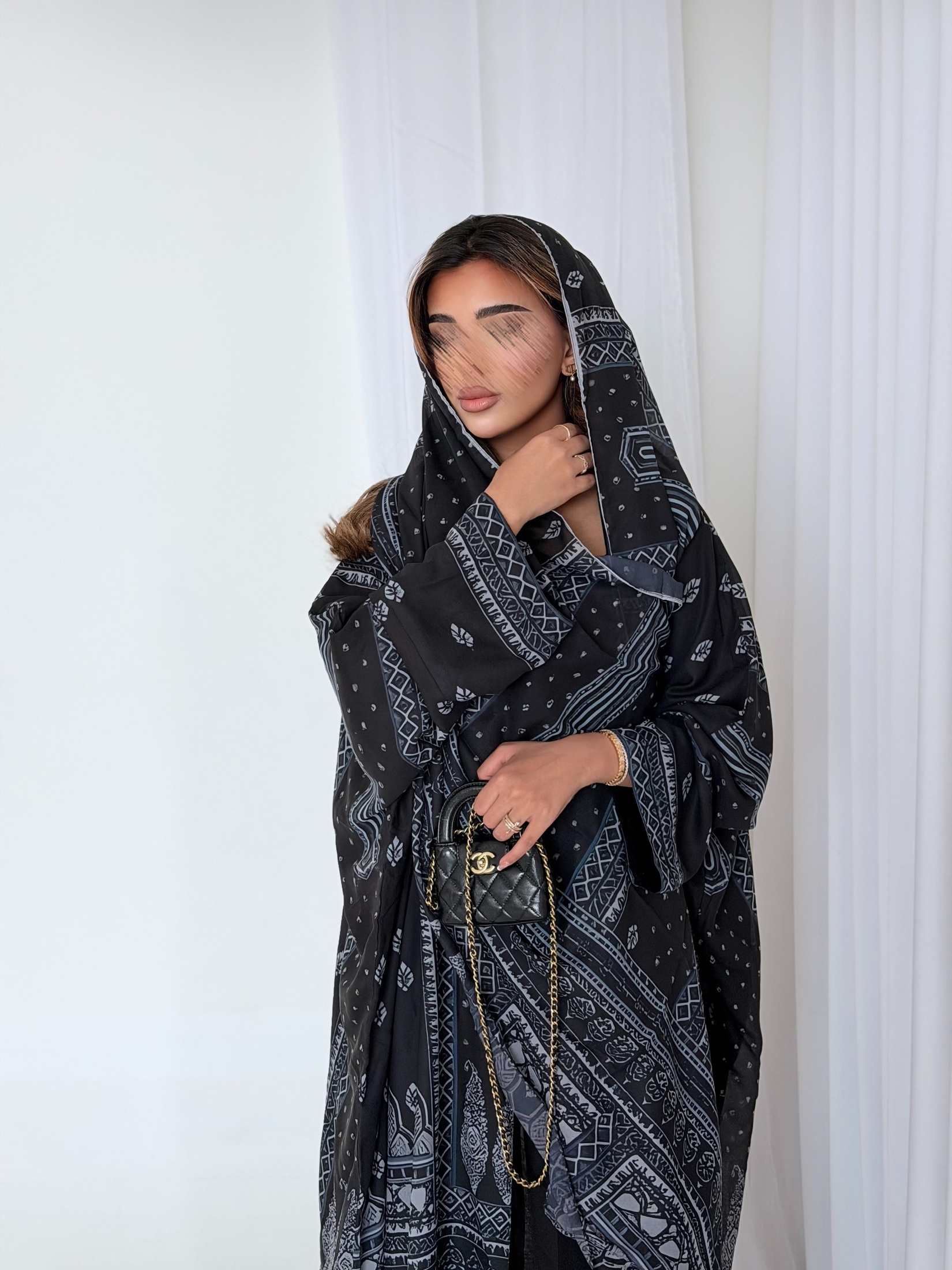 MWT5177 - العباية اليومية شيفون طباعه خفيفة و أنيقة - Aya