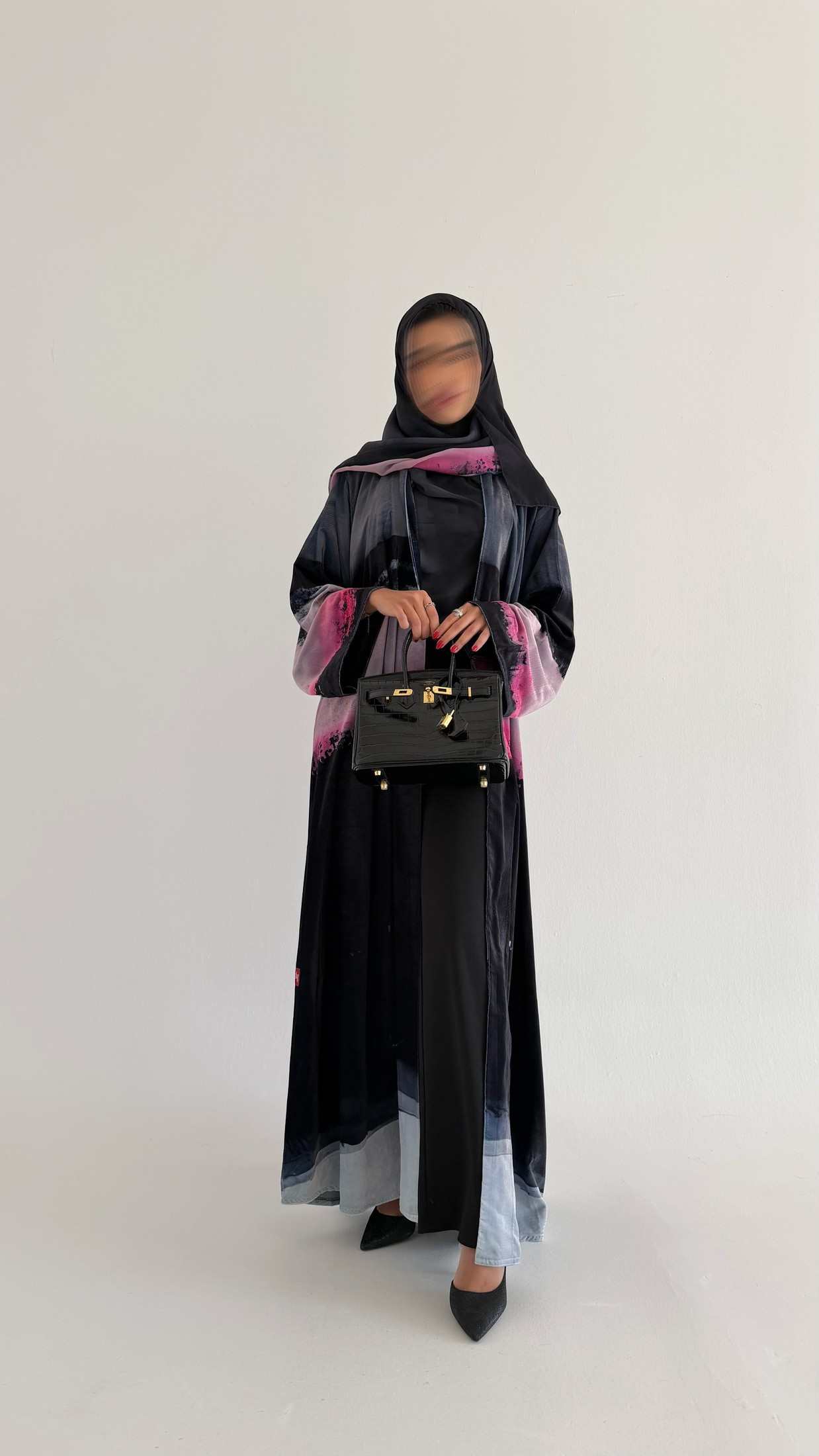 MWT633 - عباية مخمل طباعة - Aya