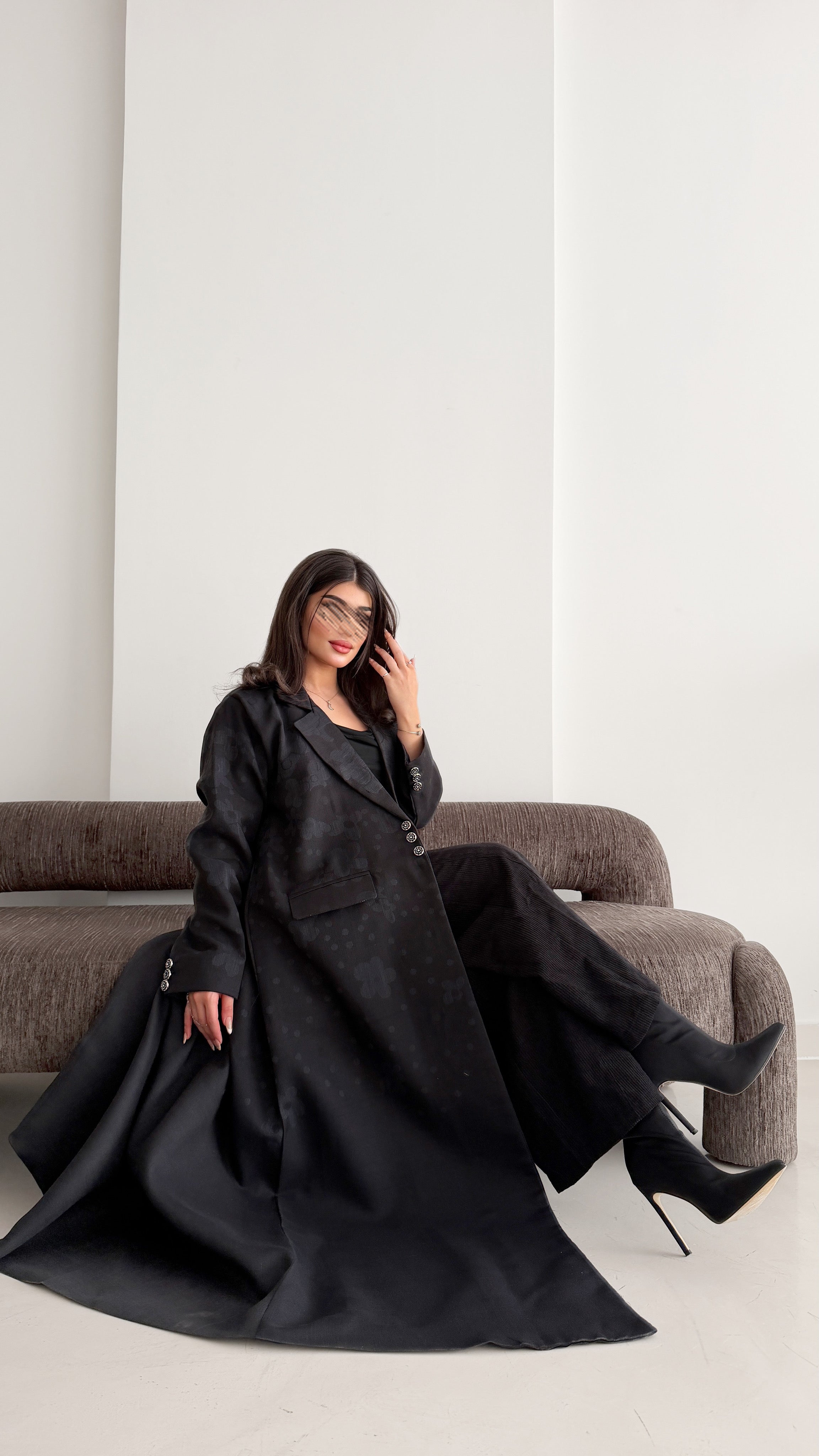 MWT1039 - عباية بليزر طباعة - Aya