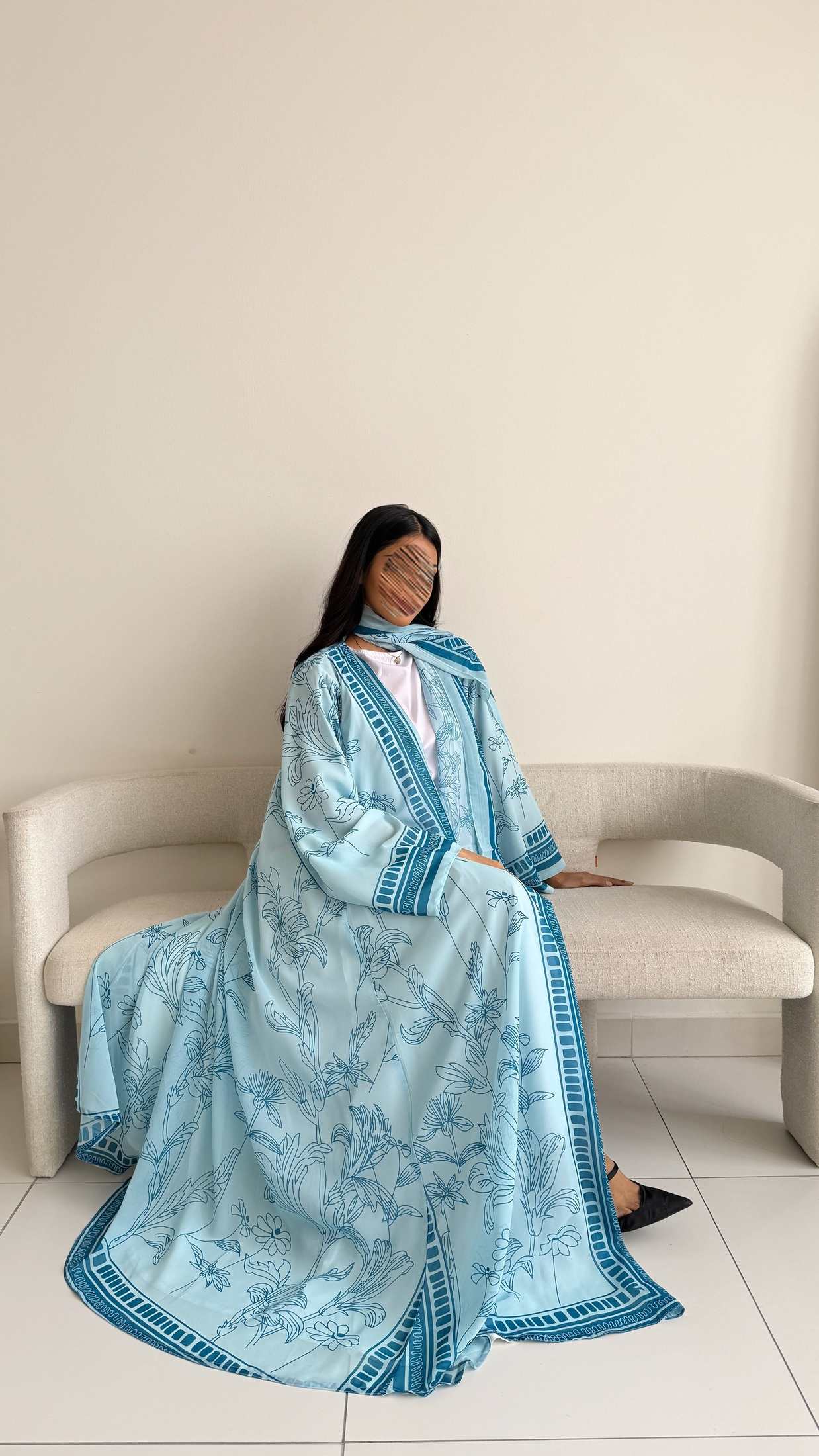MWT2064 - عباية طباعة صيفية  |  Summer printed abaya - Aya