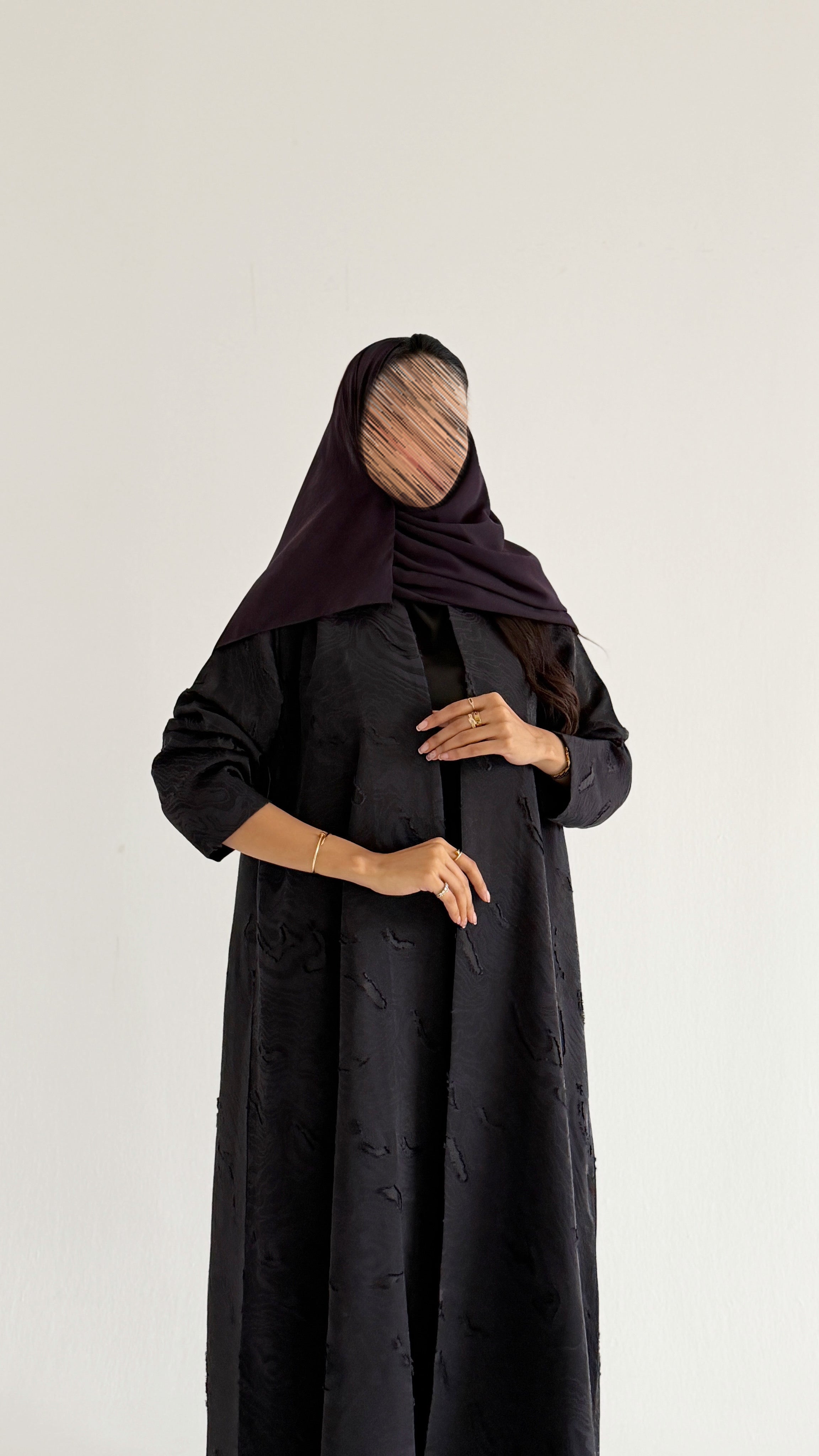 MW2146 - عباية جاكار نص كلوش بزخارف راقي وحصرية - Aya