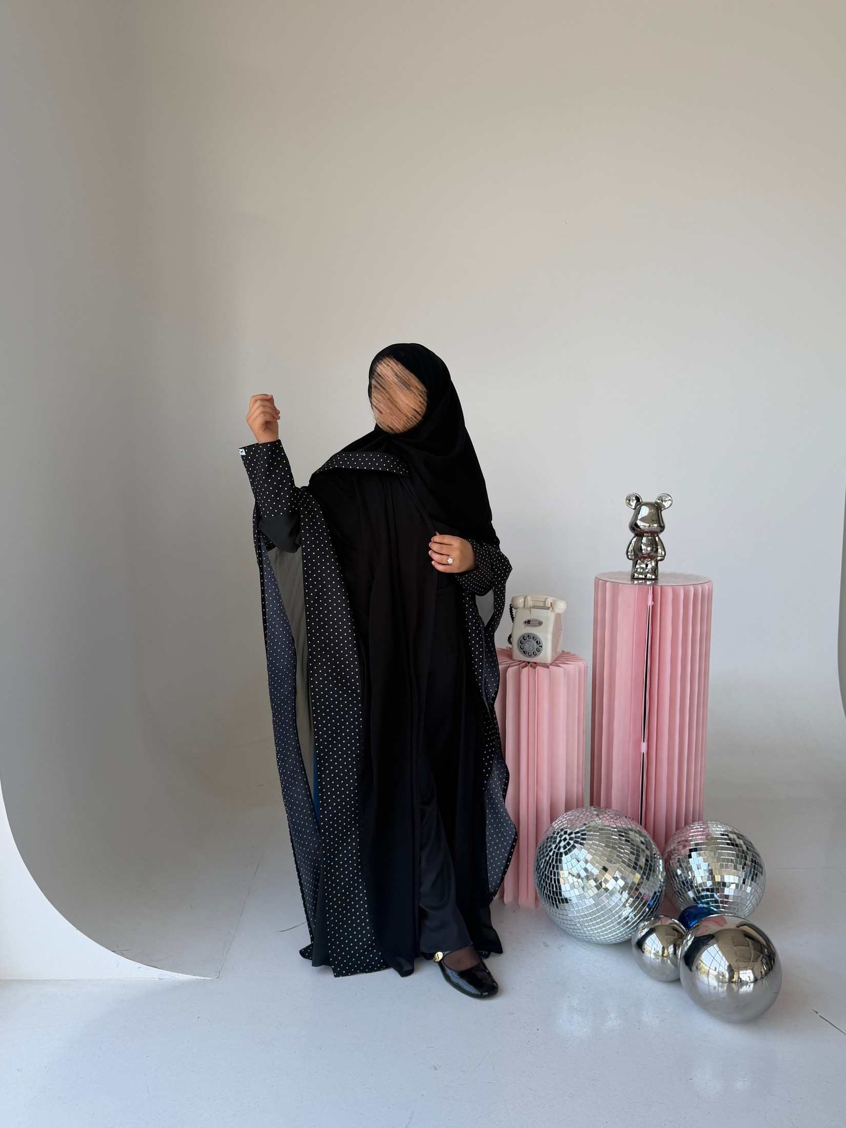 MWT4335 - عباية أطفال قطرية بولكا - Aya
