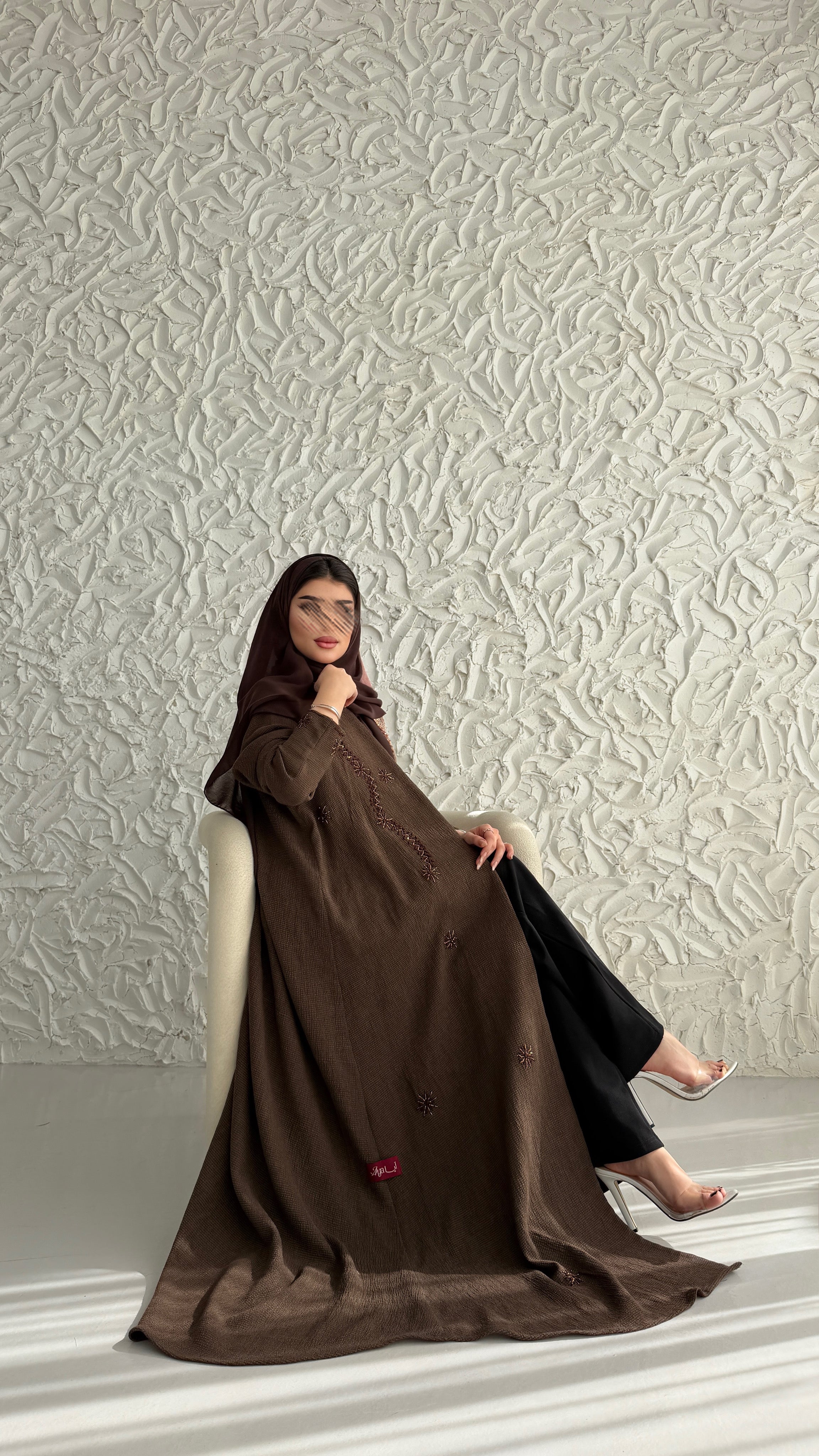 MW2056 - عباية لنن هندي قصه هينك تطريز يدوي - Aya