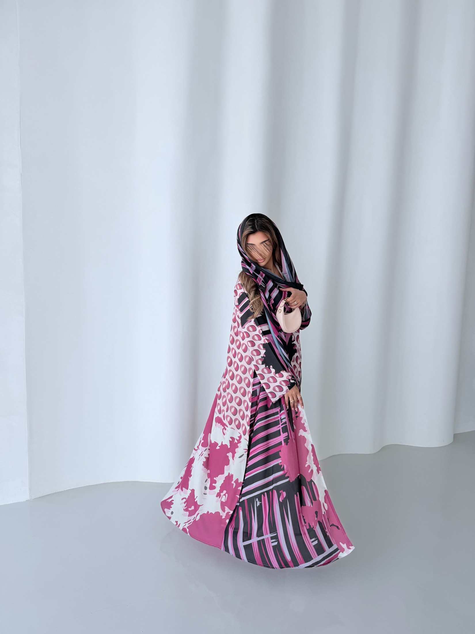 Mwt1175 - عباية طباعة صيفية  |  Summer printed abaya - Aya
