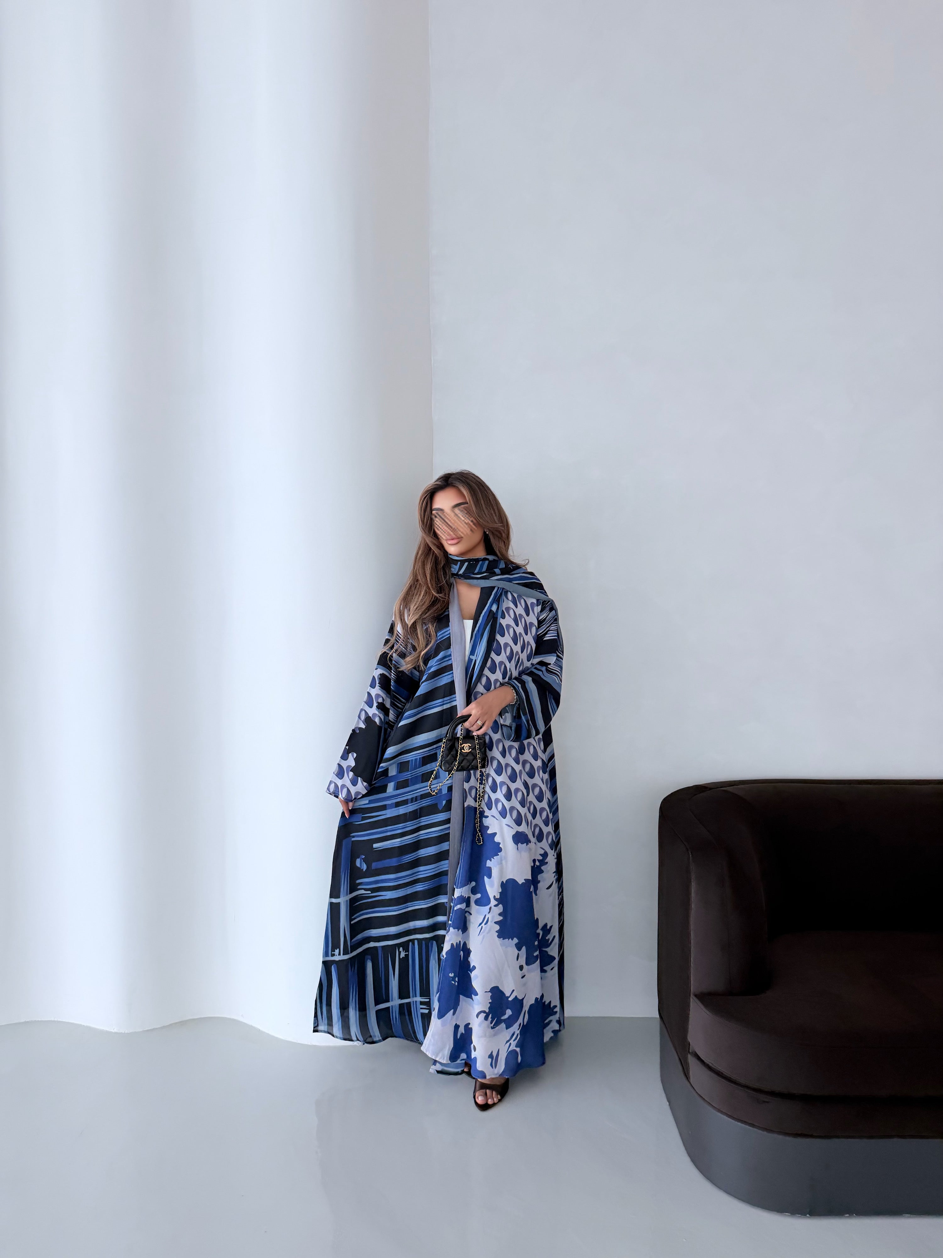 MWT1174 - عباية طباعة صيفية  |  Summer printed abaya - Aya