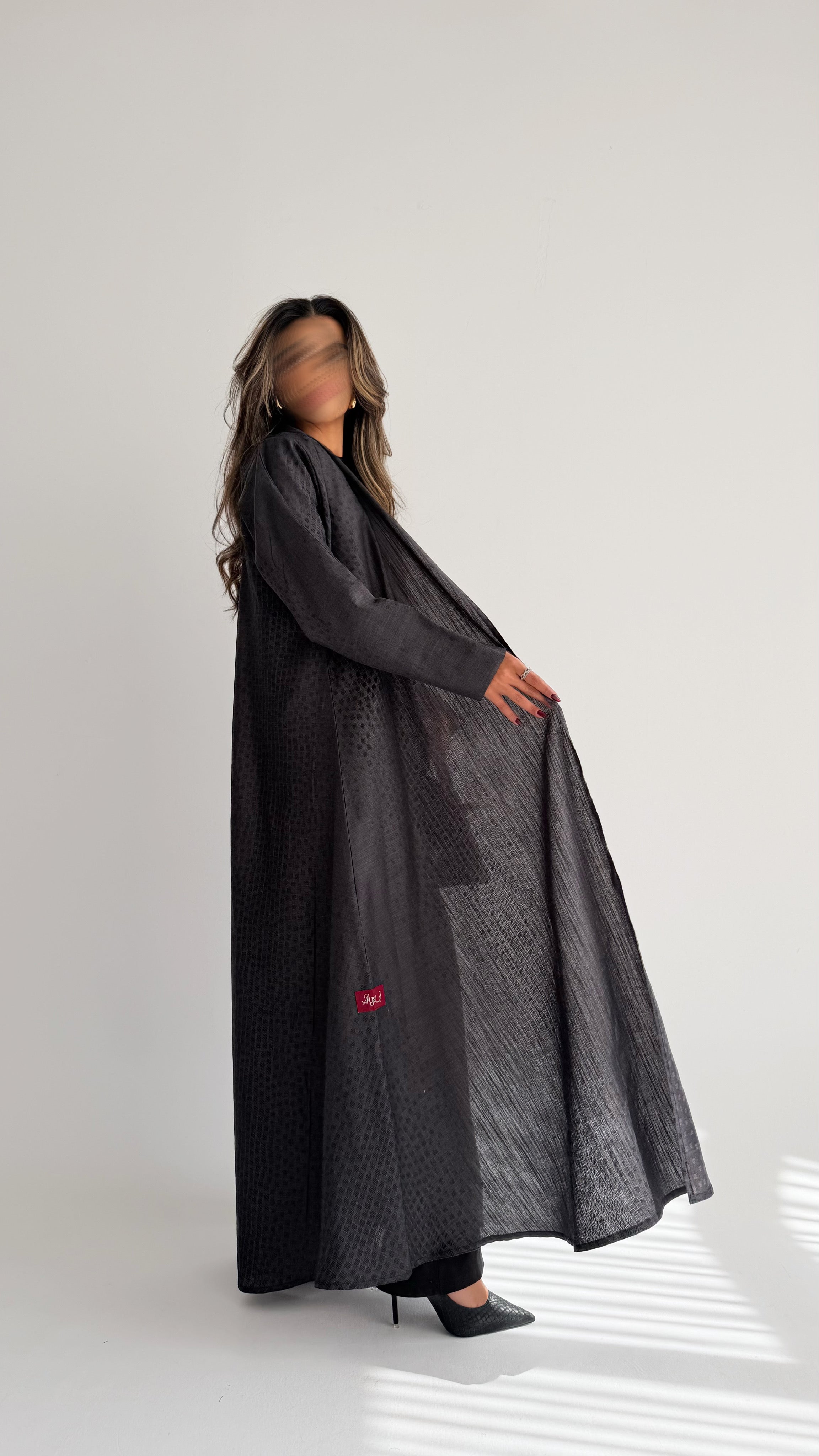MWT715 -  Grey linen abaya | عباية لنن - Aya