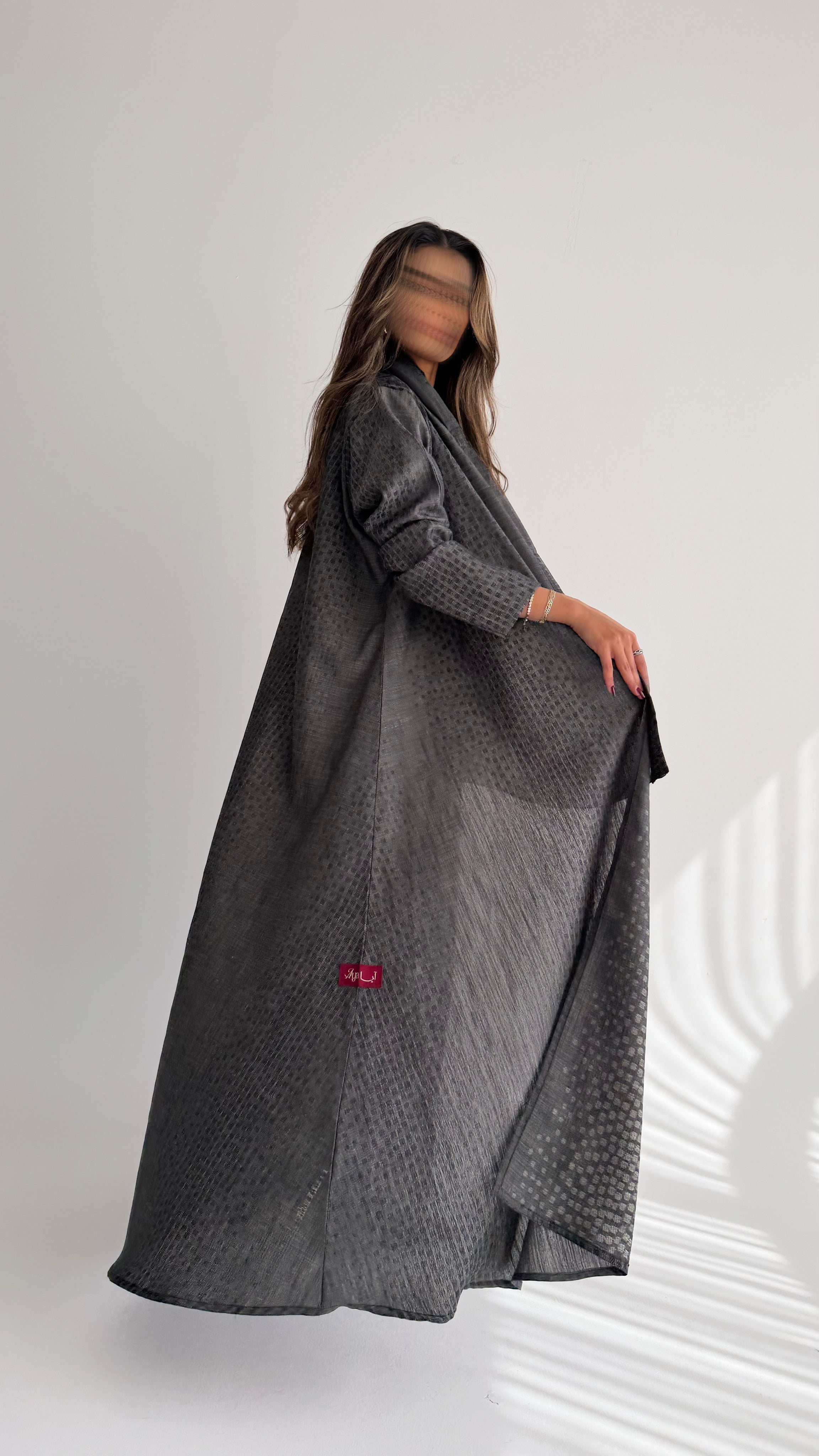 MWT714 - Dark grey linen abaya | عباية لنن - Aya