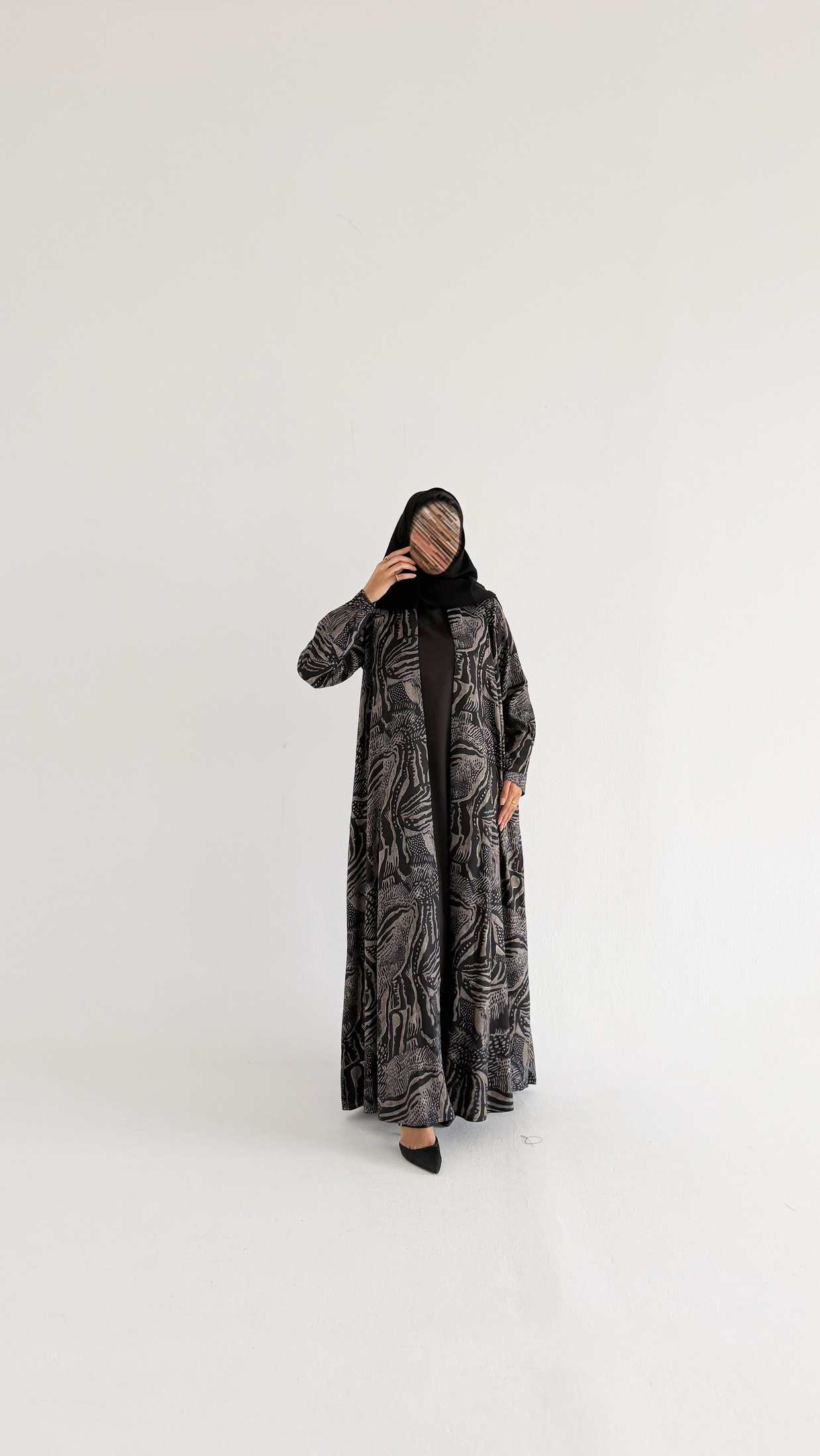 MWT2027 - عباية لنن صيفية  | Summer linen abaya - Aya