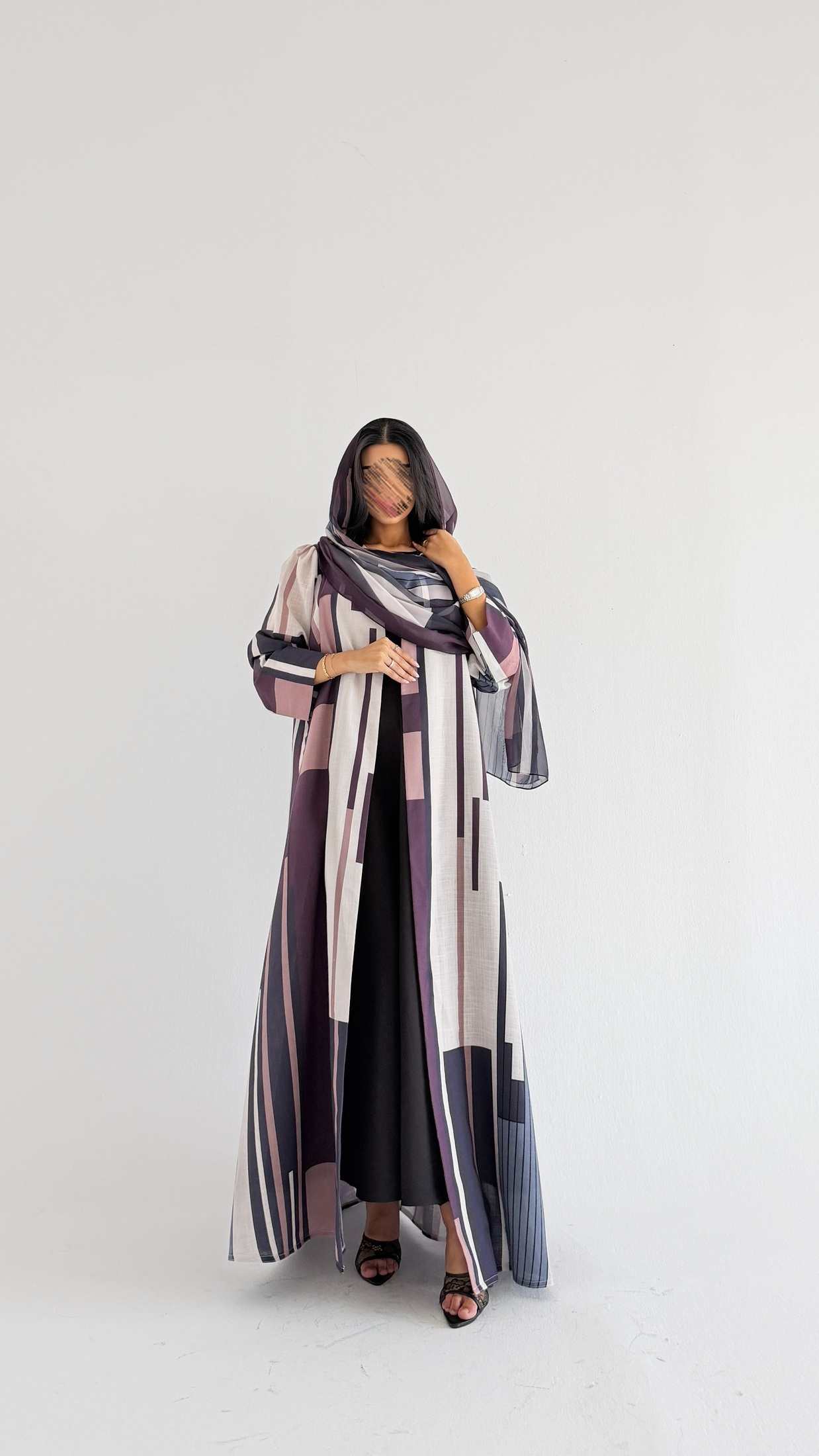 MWT1520 عباية طباعة | Printed Abaya - Aya