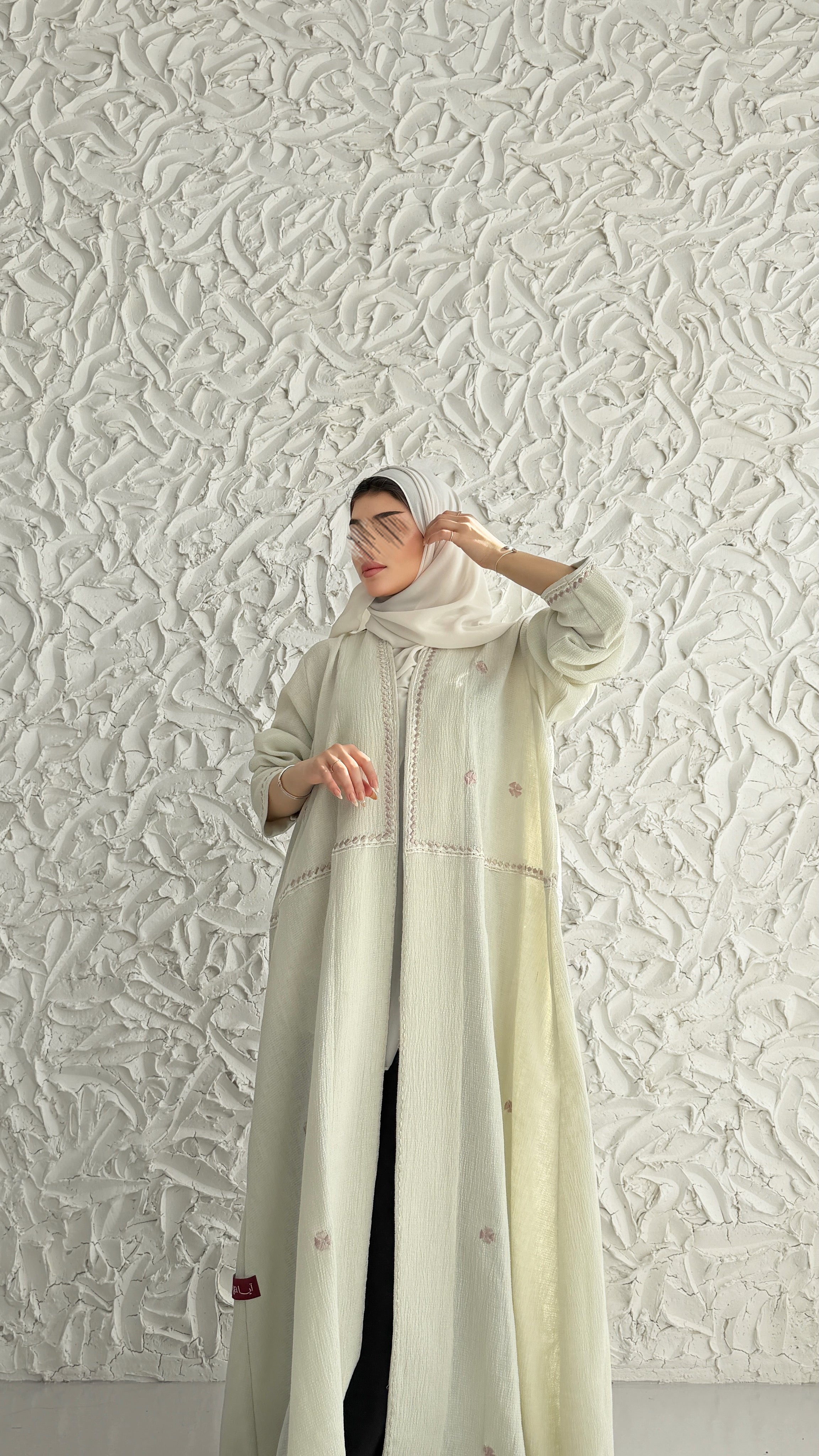 MW2061 - عباية لنن هندي قصه هينك تطريز يدوي - Aya