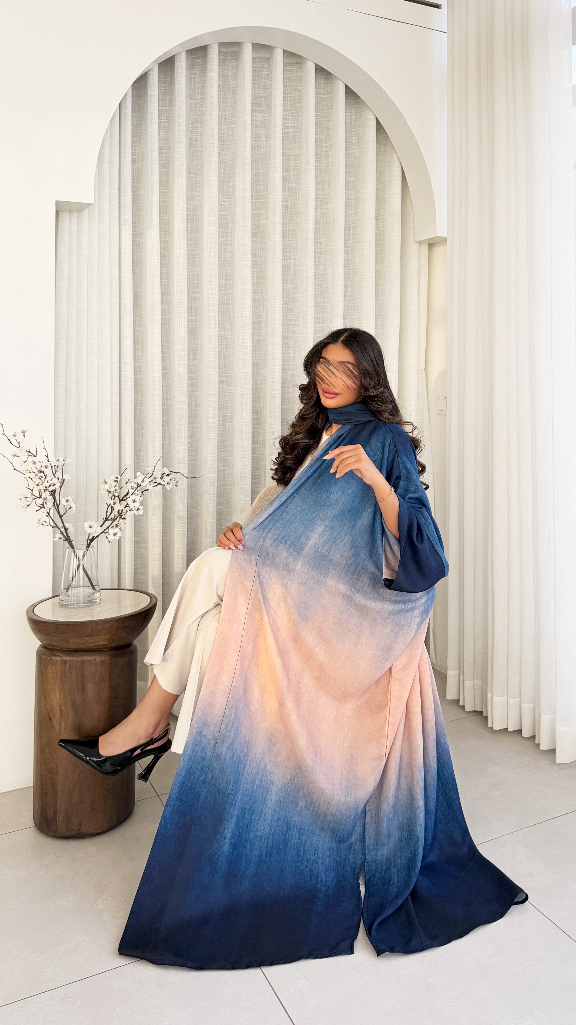 MWT1195 - عباية اومبرية ازرق |Blue ombre abaya