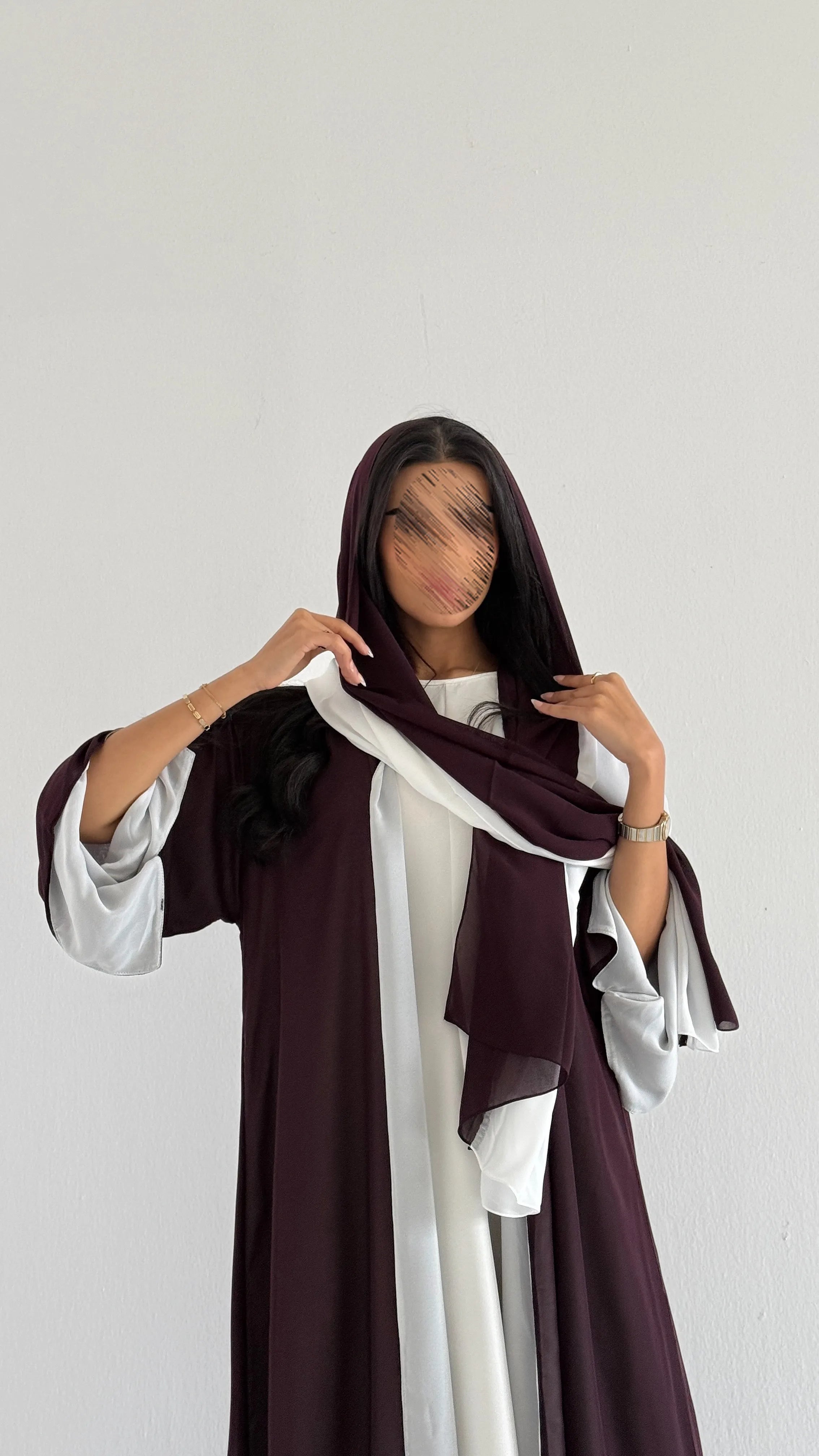 MWT1227 - عبايه شيفون فتنامي دبل فيس - Aya