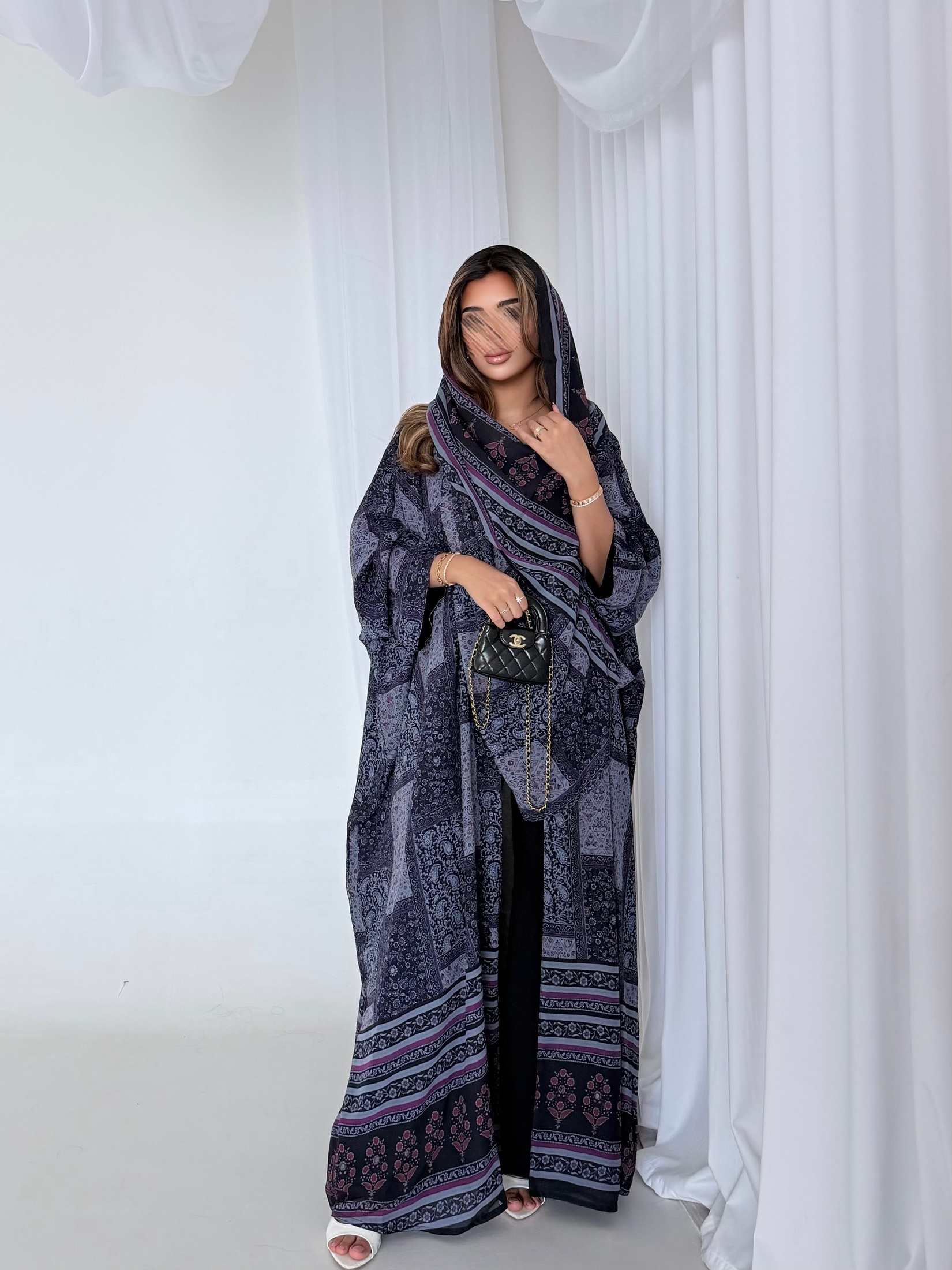 MWT5178 - تصميم يومي شيفون كحلي ناعم يجمع بين الخفة والأناقة - Aya