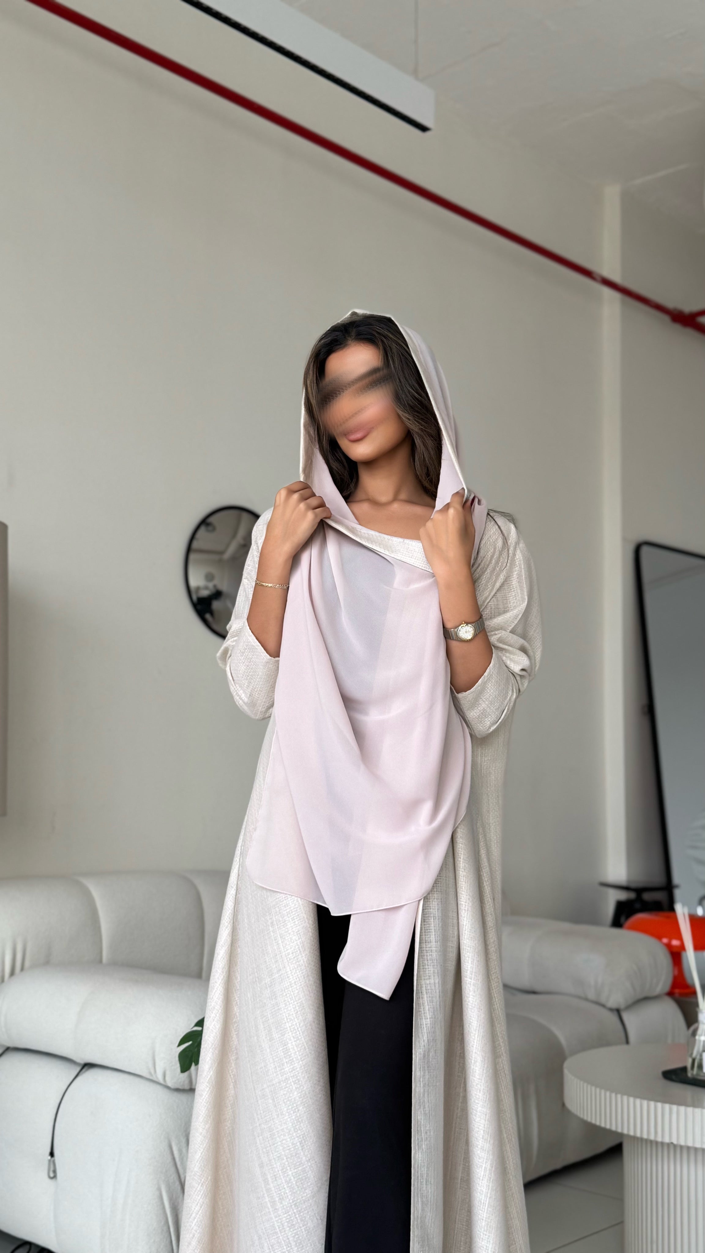 MWT316 - عبايه بيج لنن - Aya