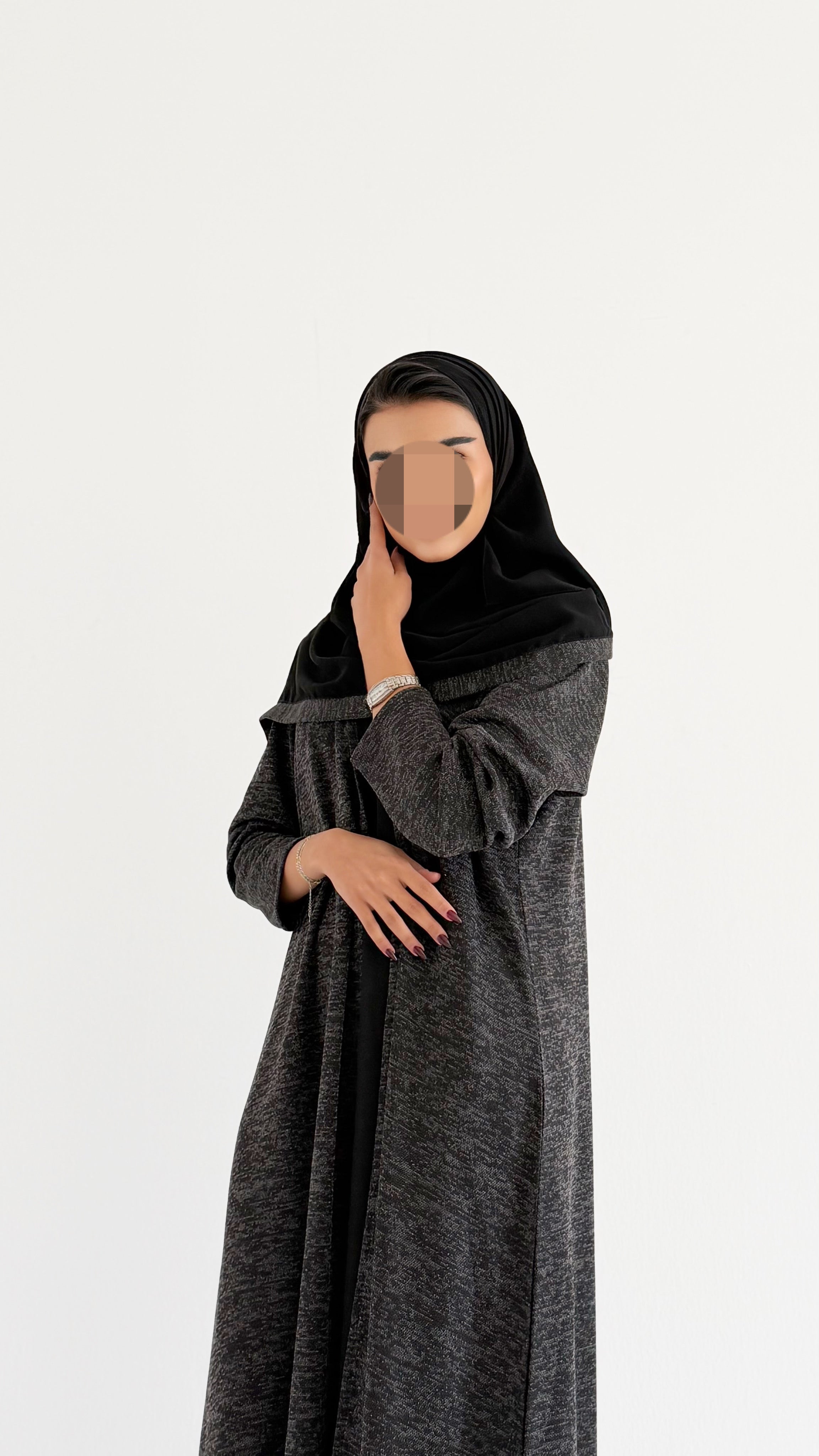 MW645 - Light Crepe Standing with Jacquard Half-Cloche