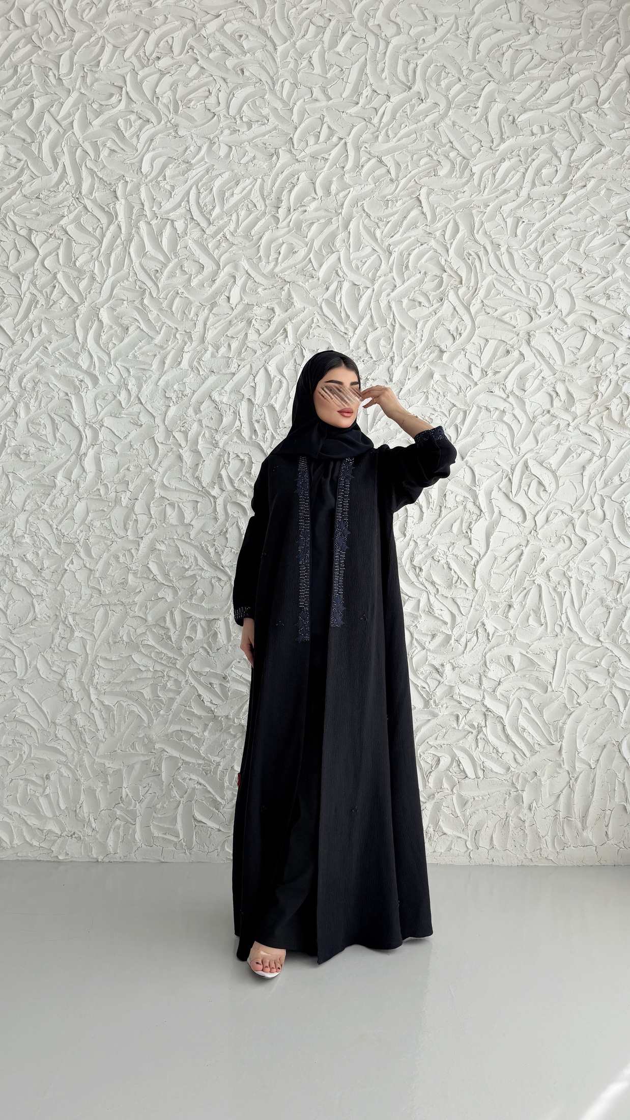 MW2057 - عباية لنن هندي قصه هينك تطريز يدوي - Aya