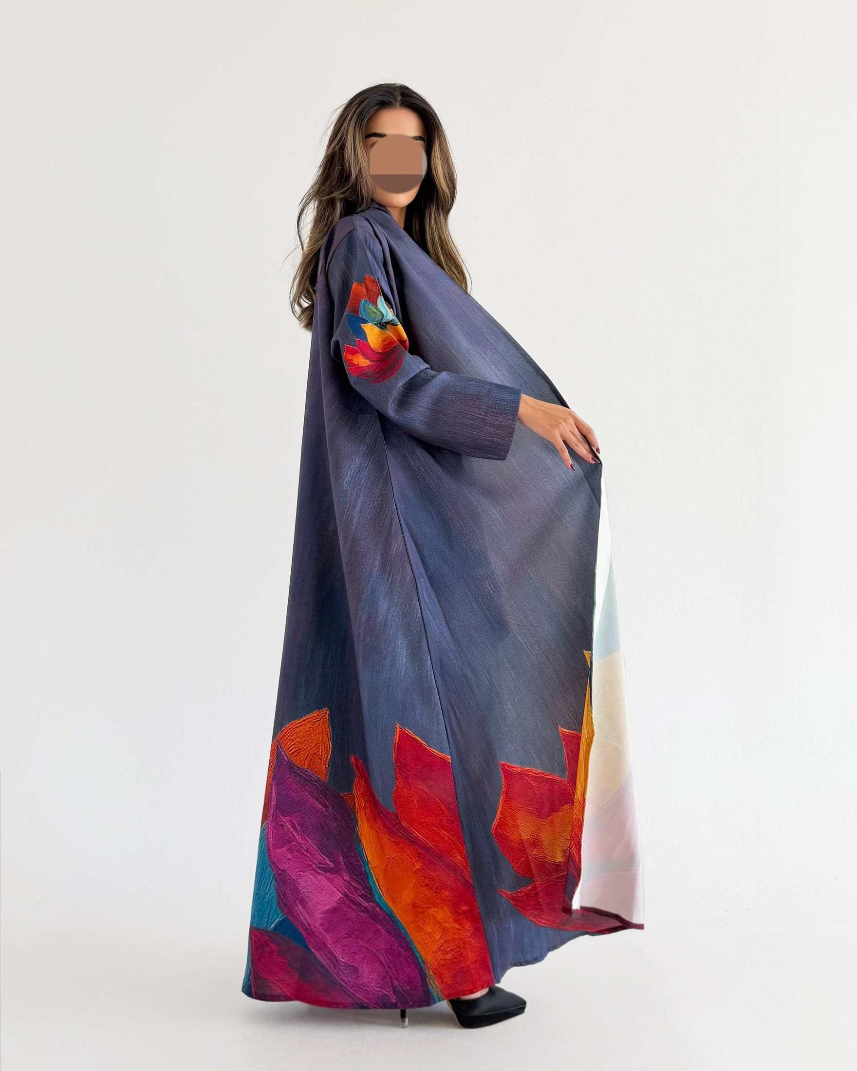 MW1800 - عباية طباعة  بالوان متناغمة - Aya