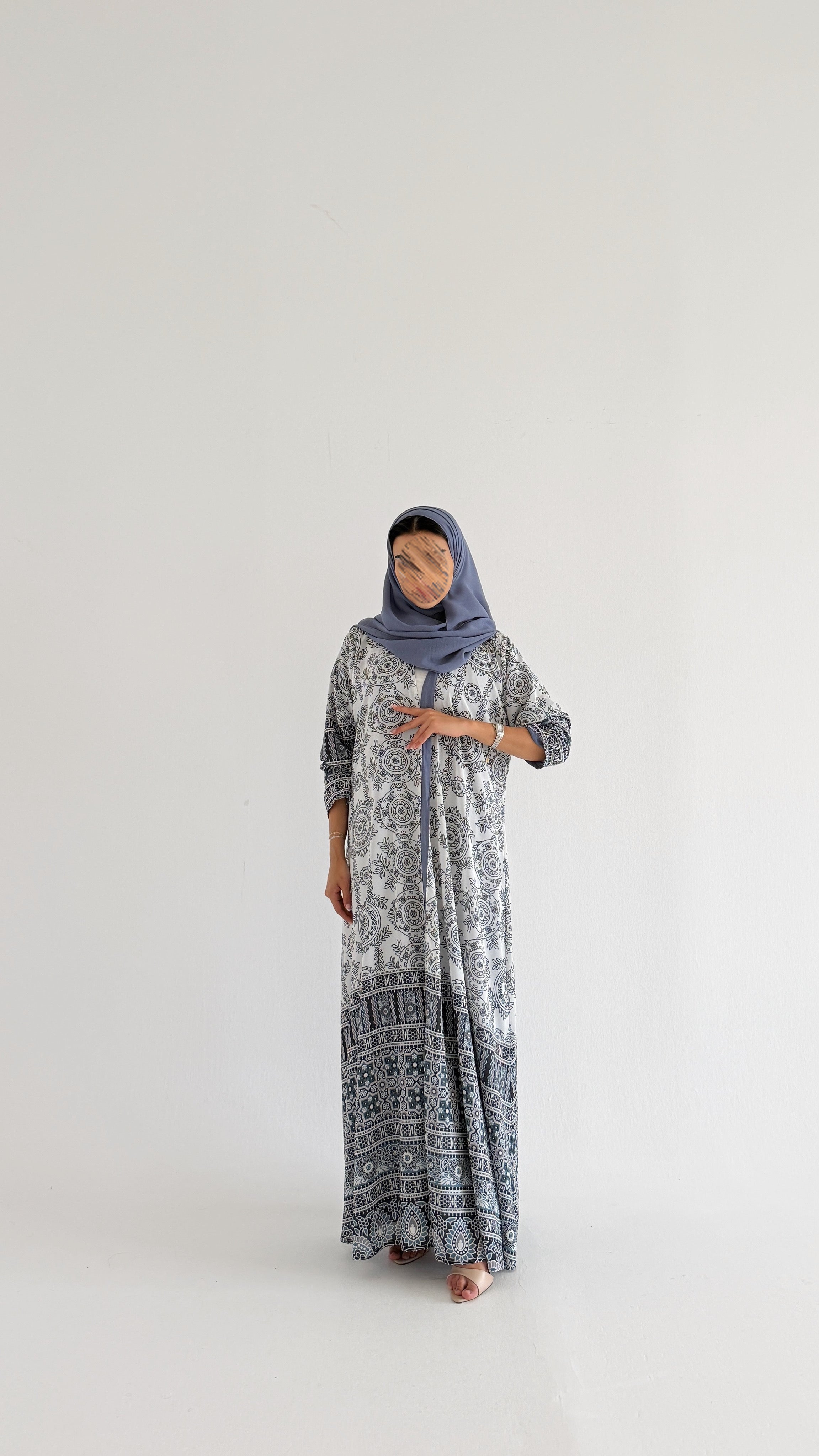 MWT2040 - عباية شيفون مشجرة  صيفية - Aya